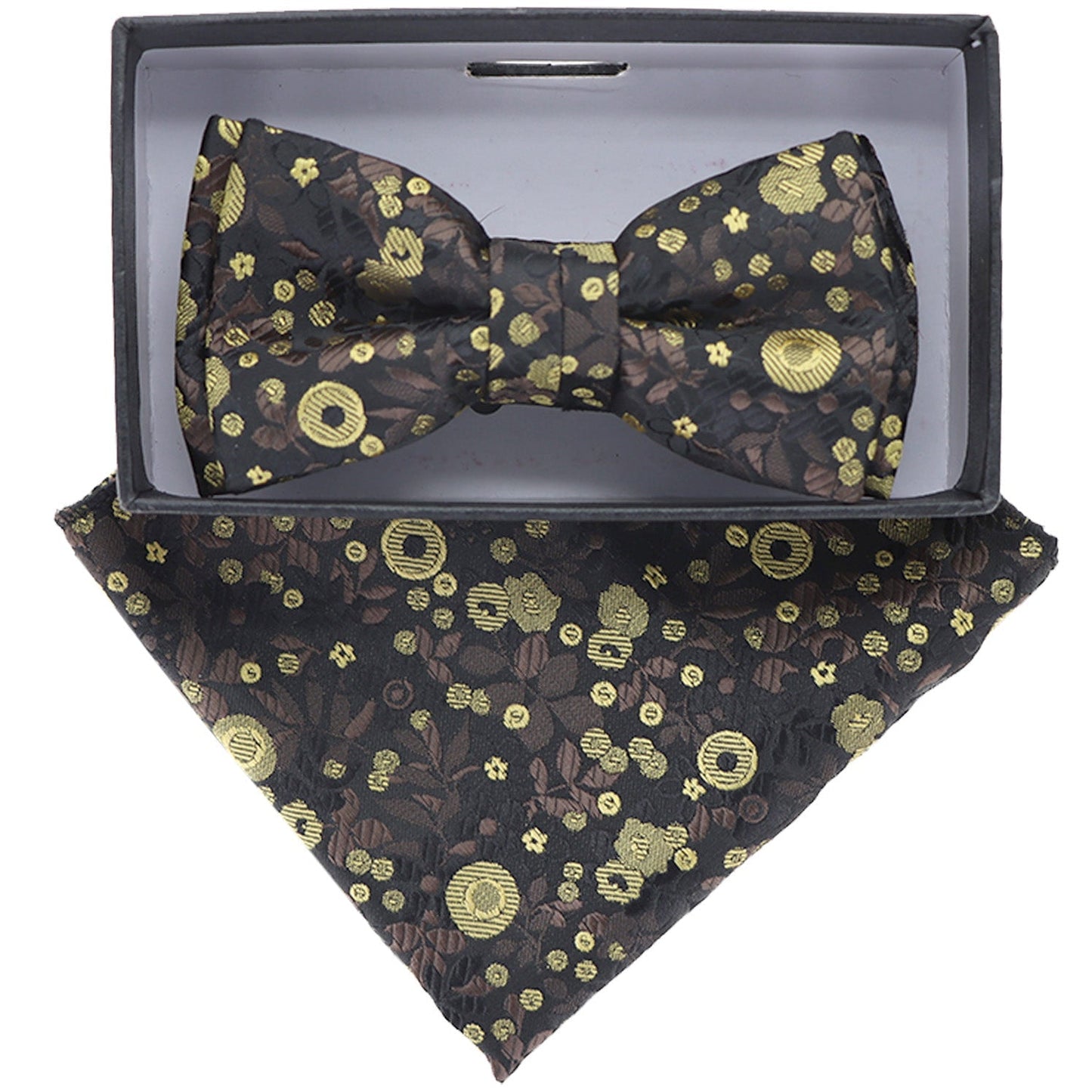 Vittorio Farina Boy's Designer Floral Print Print Bow Tie & Pocket Square