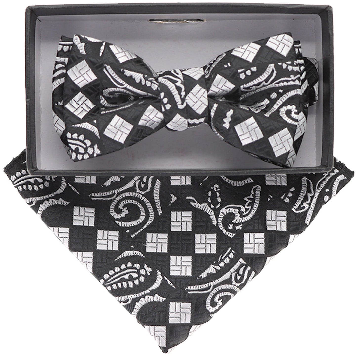 Vittorio Farina Boy's Designer Floral Print Print Bow Tie & Pocket Square