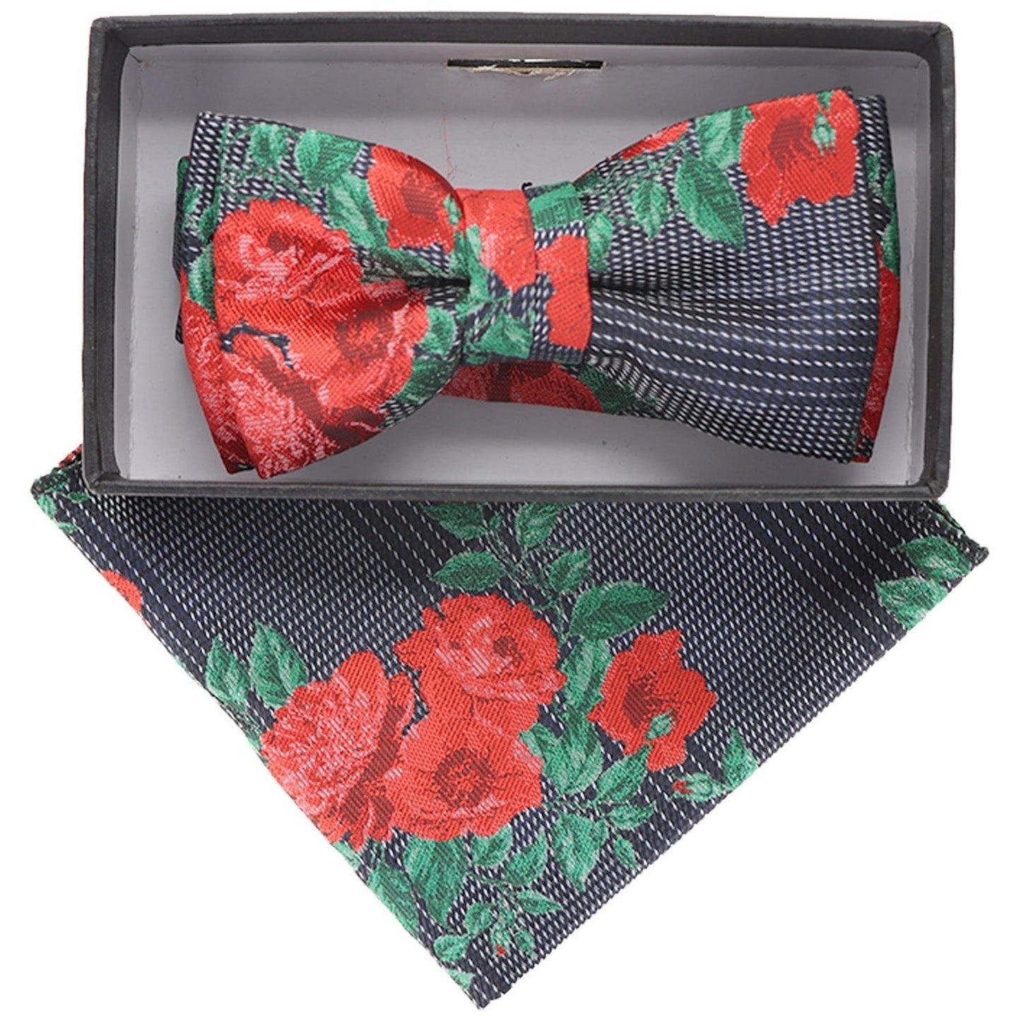 Vittorio Farina Boy's Designer Floral Print Print Bow Tie & Pocket Square