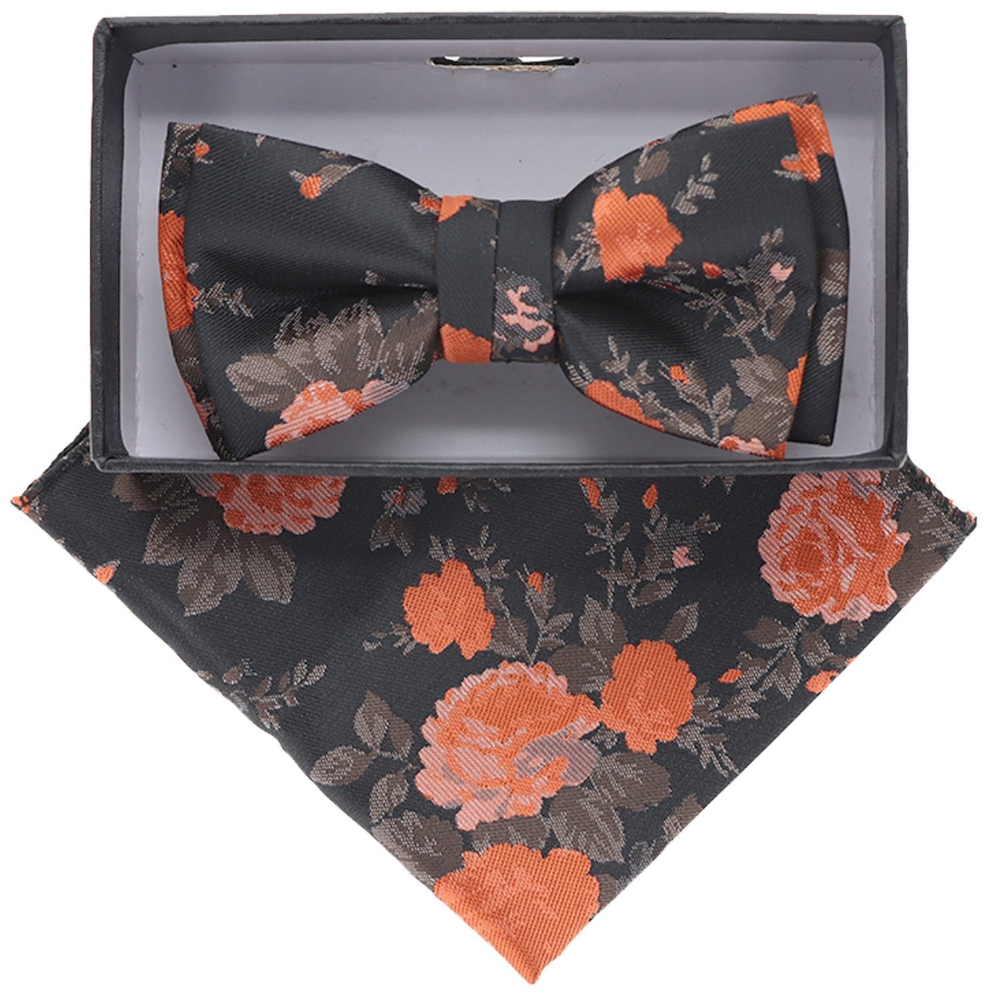 Vittorio Farina Boy's Designer Floral Print Print Bow Tie & Pocket Square