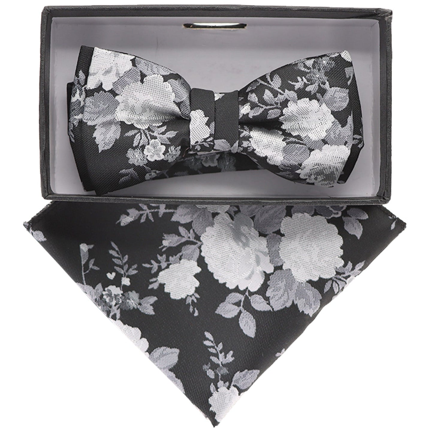 Vittorio Farina Boy's Designer Floral Print Print Bow Tie & Pocket Square