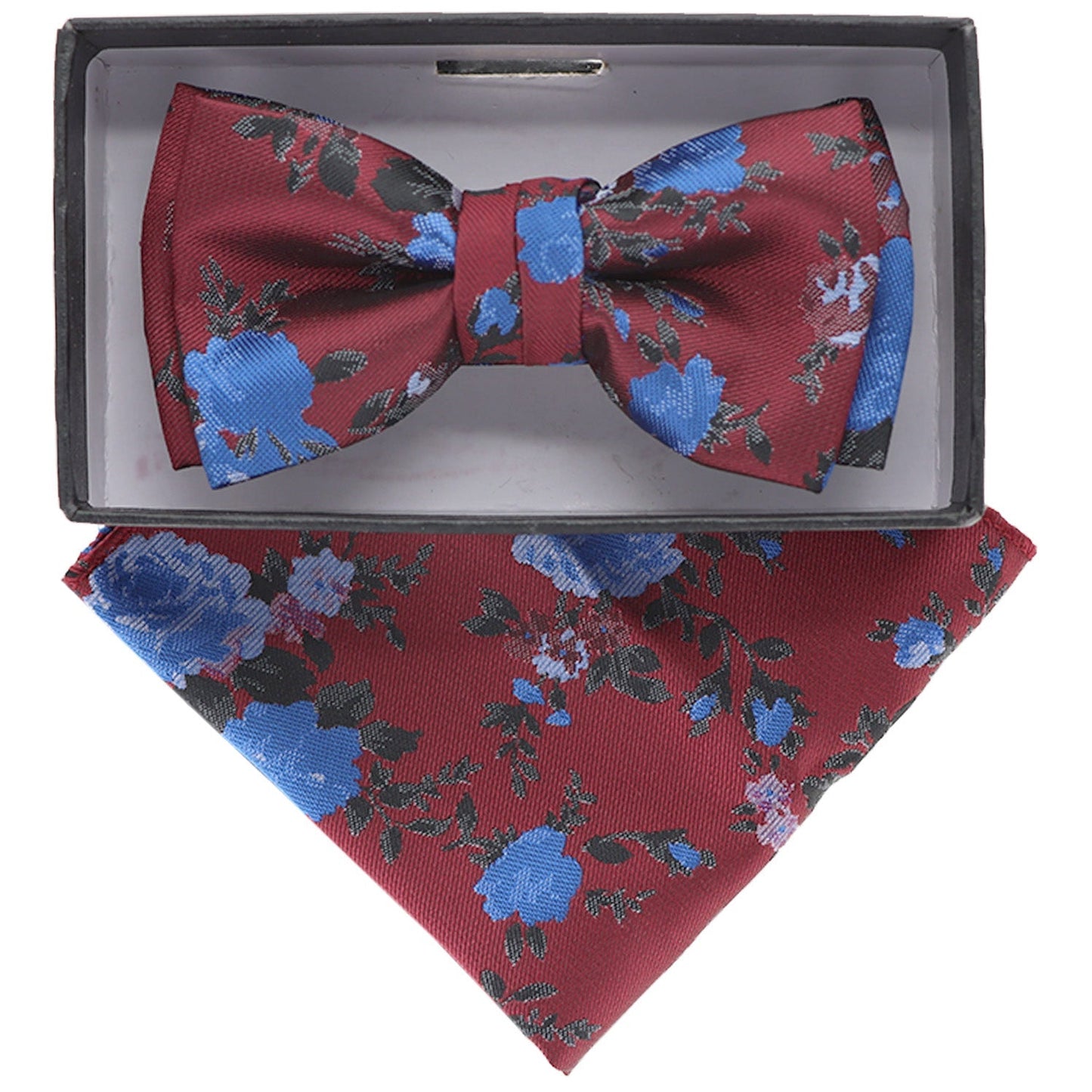 Vittorio Farina Boy's Designer Floral Print Print Bow Tie & Pocket Square