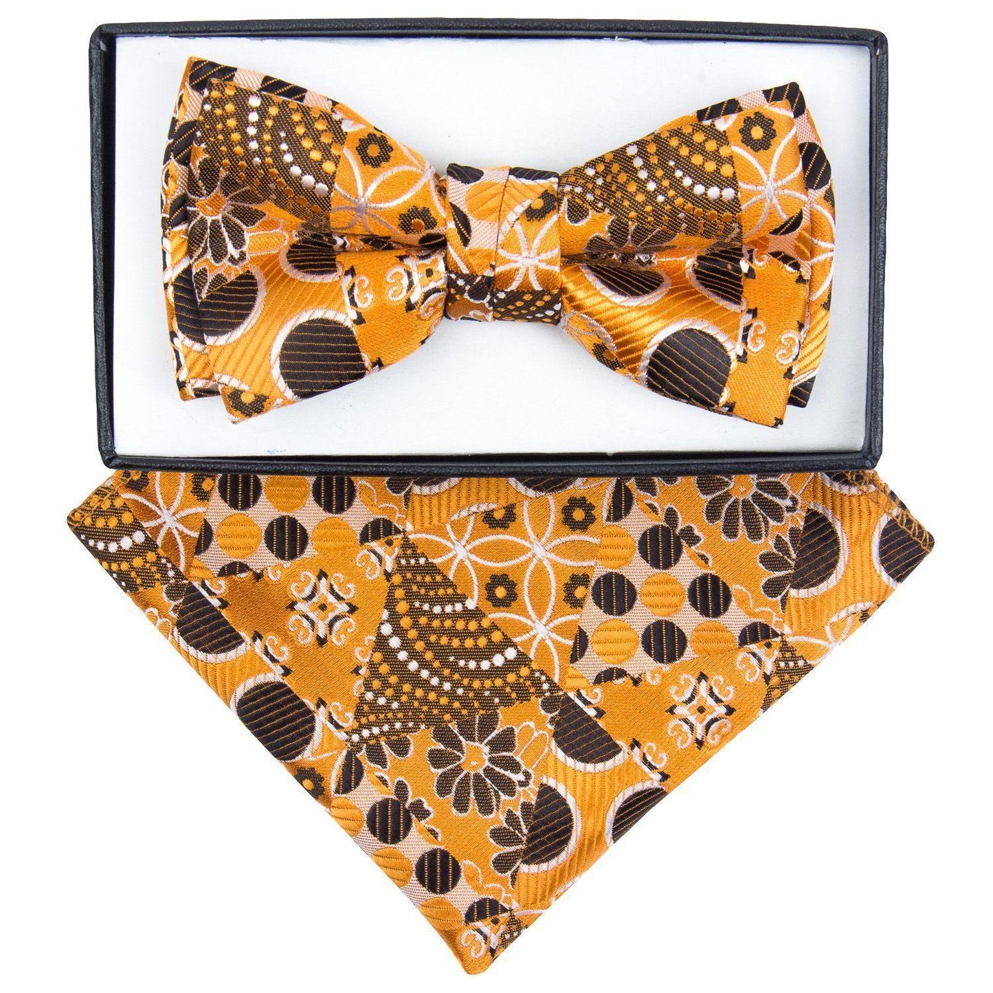 Vittorio Farina Boy's Designer Floral Print Print Bow Tie & Pocket Square