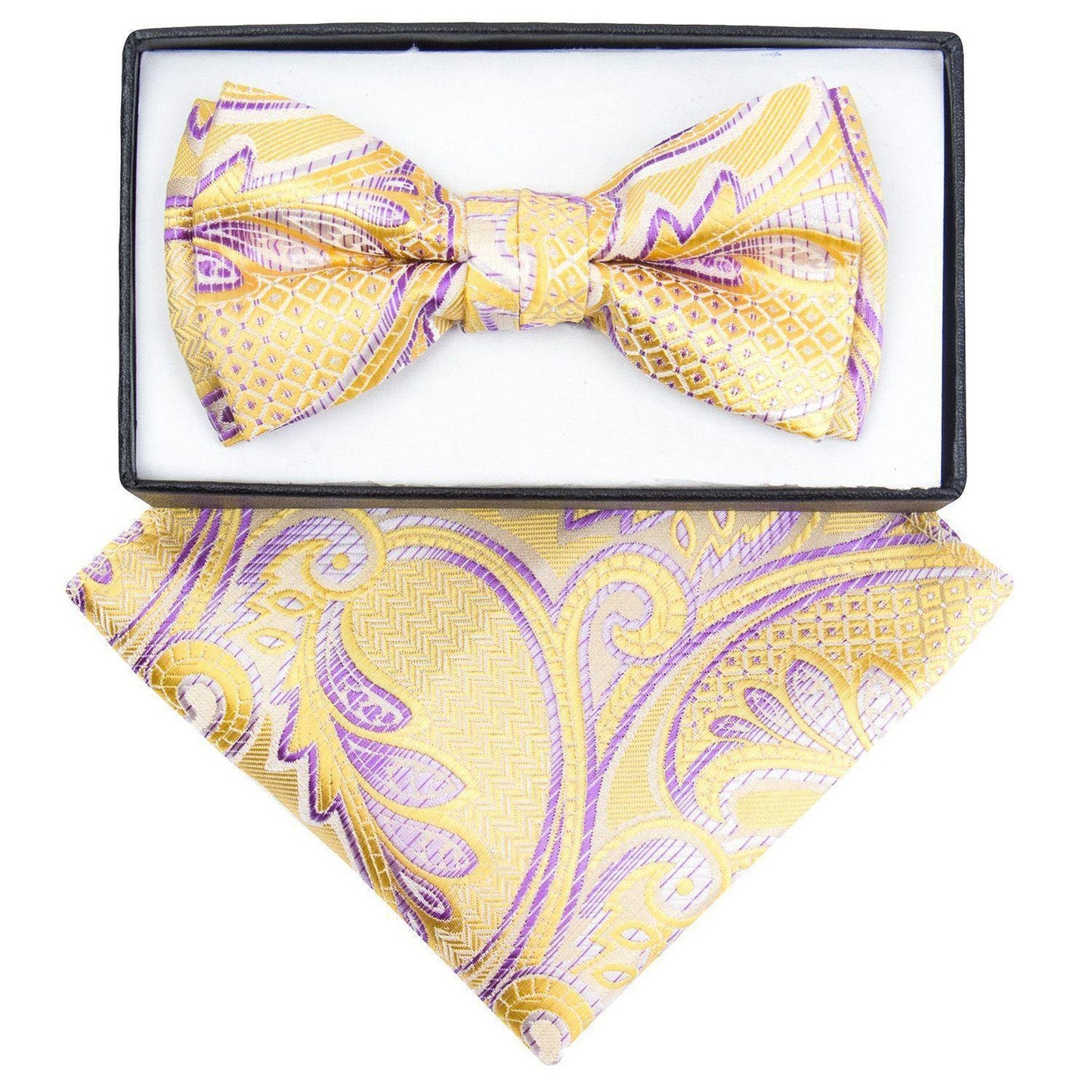 Vittorio Farina Boy's Designer Floral Print Print Bow Tie & Pocket Square