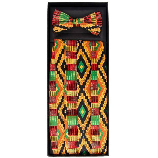 Vittorio Farina Kente Cummerbund and Bow Tie Set