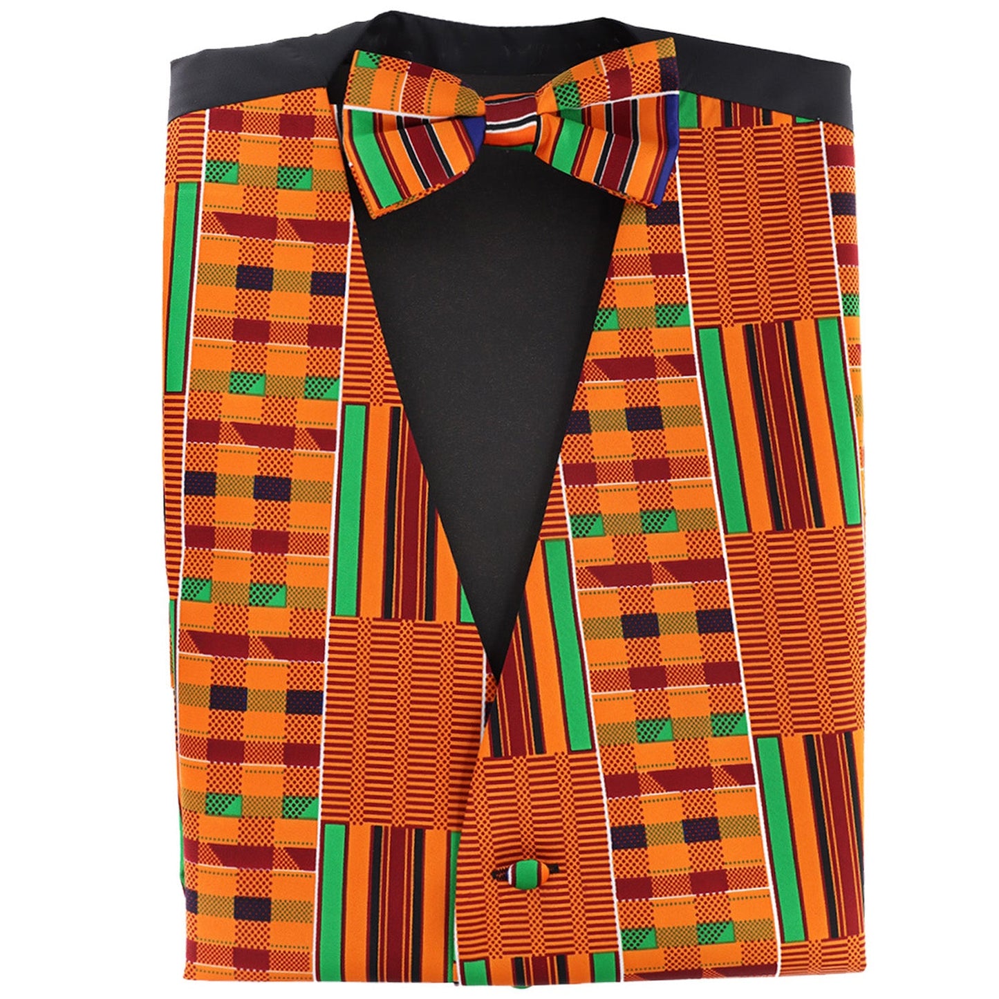 Vittorio Farina Kente Vest & Bow Tie