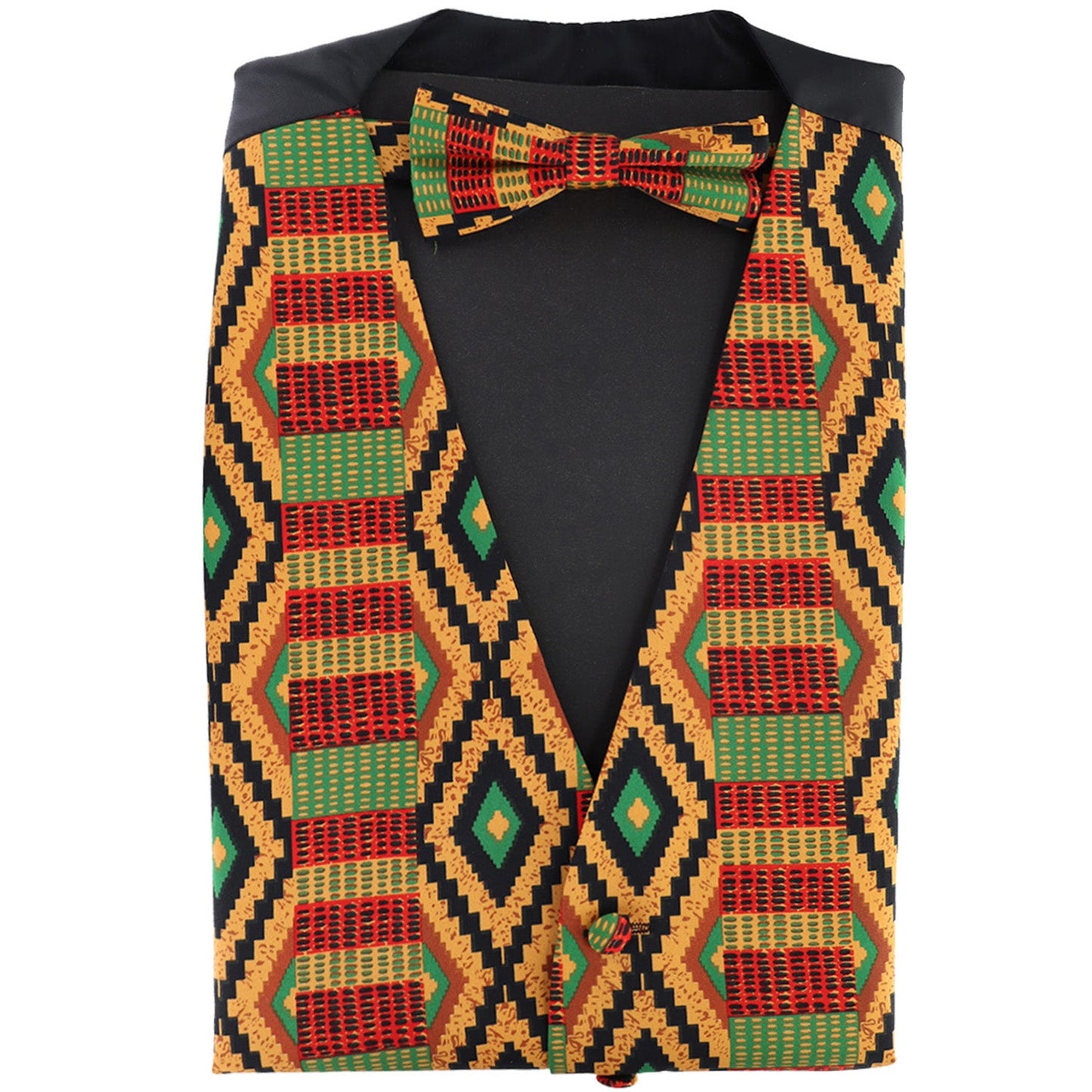 Vittorio Farina Kente Vest & Bow Tie