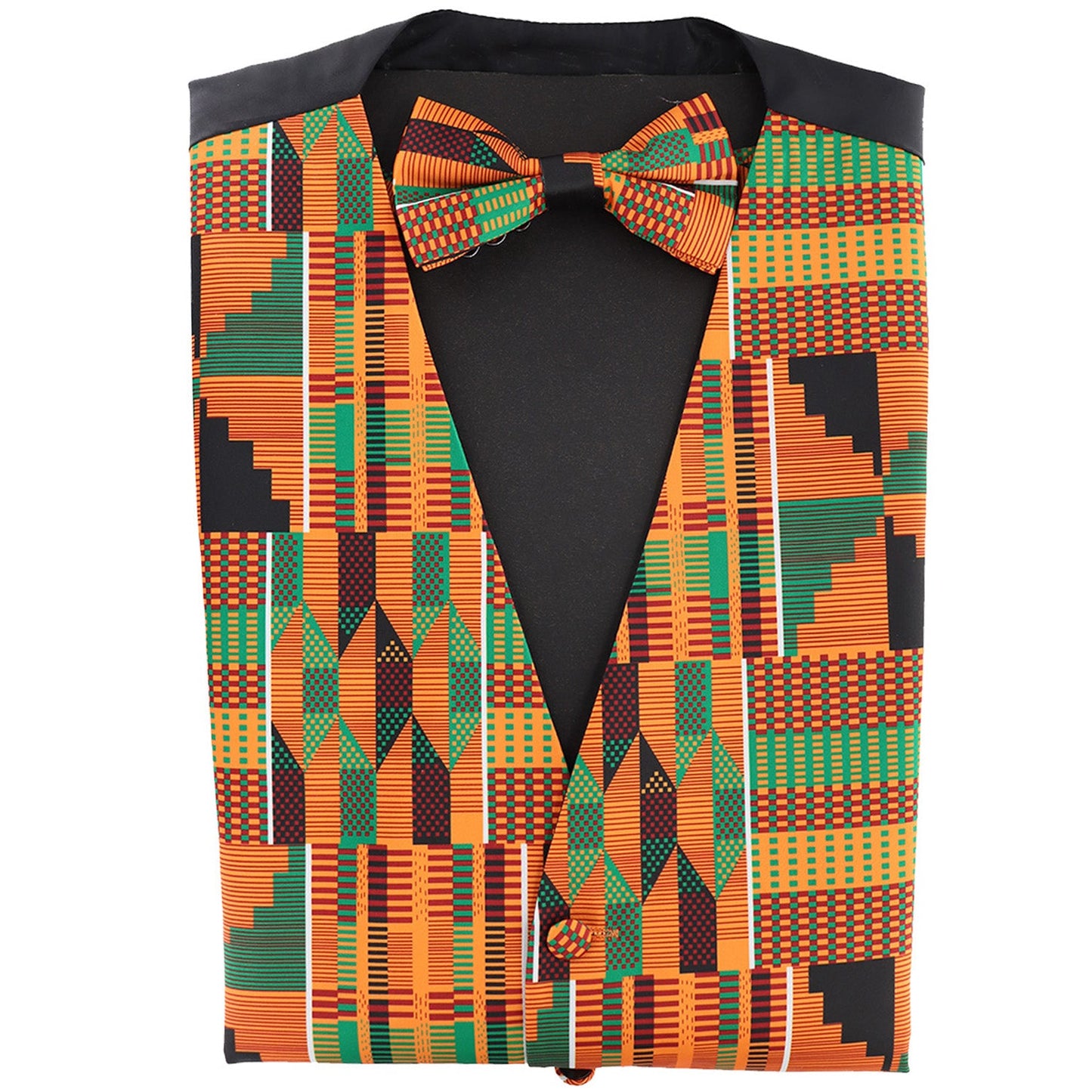 Vittorio Farina Kente Vest & Bow Tie