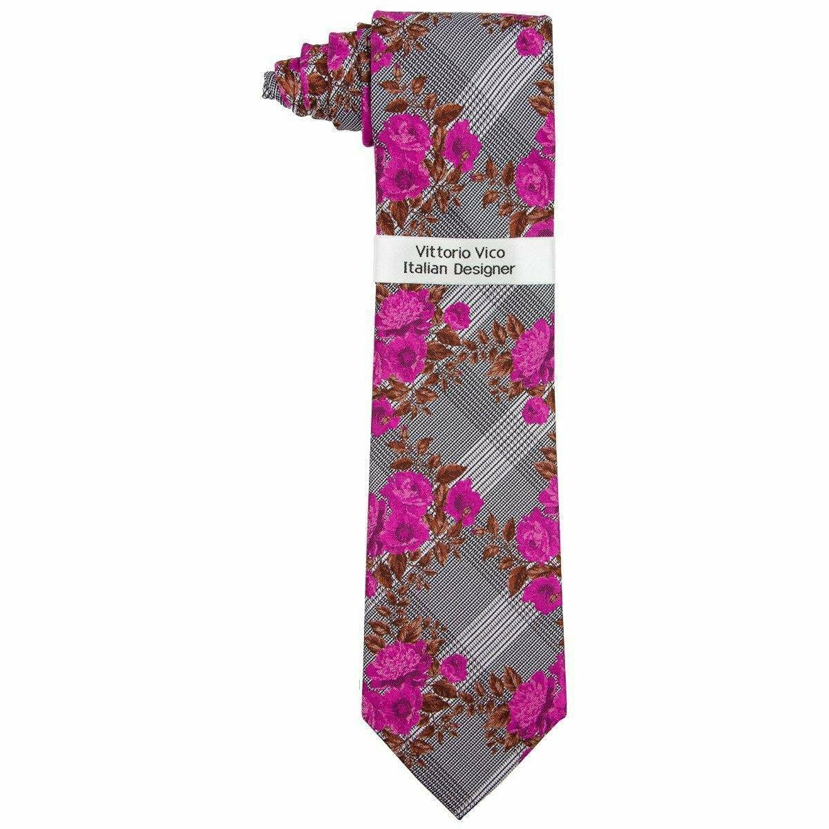 Vittorio Farina Floral Designer Necktie & Pocket Square