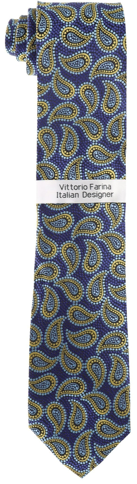 Vittorio Farina Paisley Designer Necktie & Pocket Square