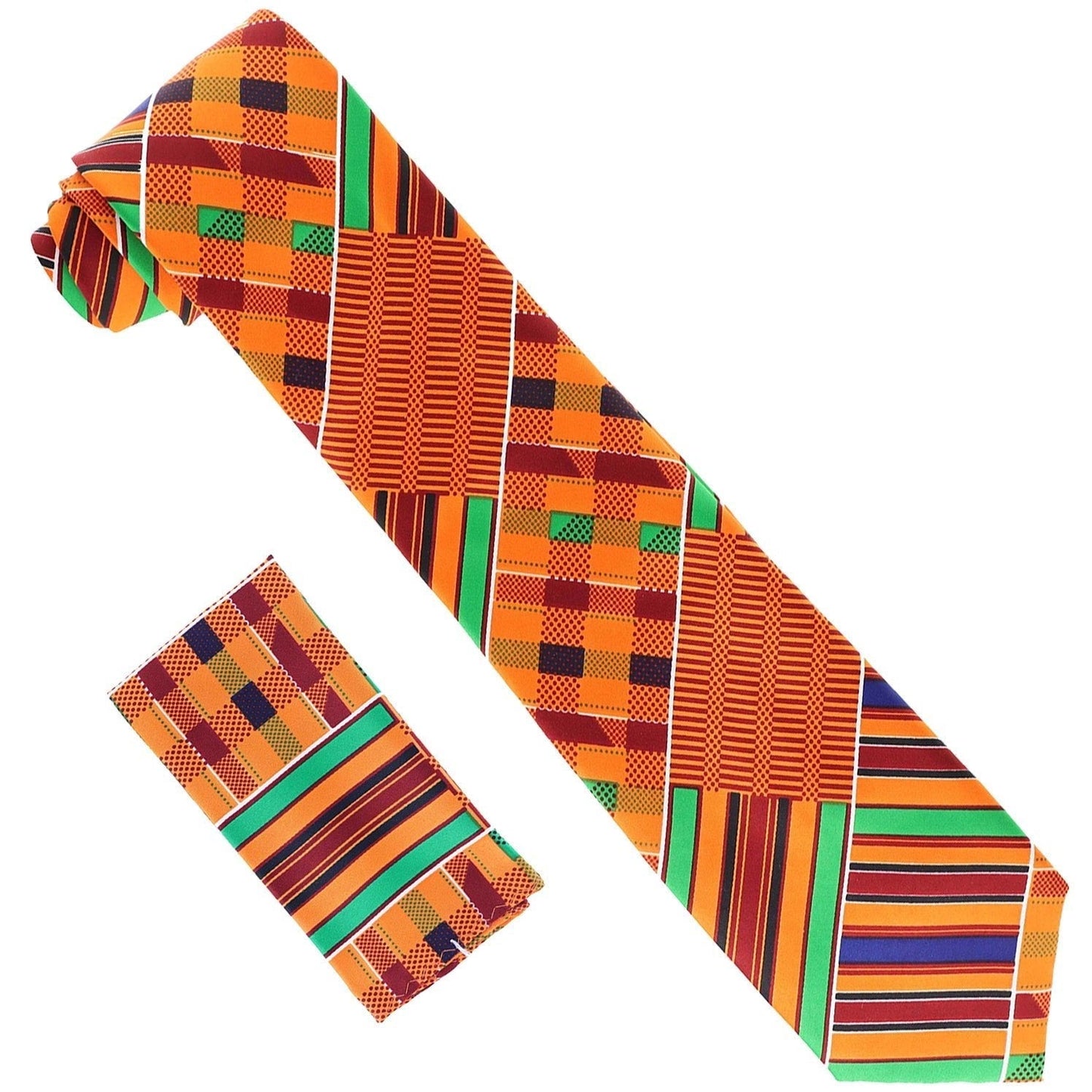 Vittorio Farina Kente Necktie & Pocket Square