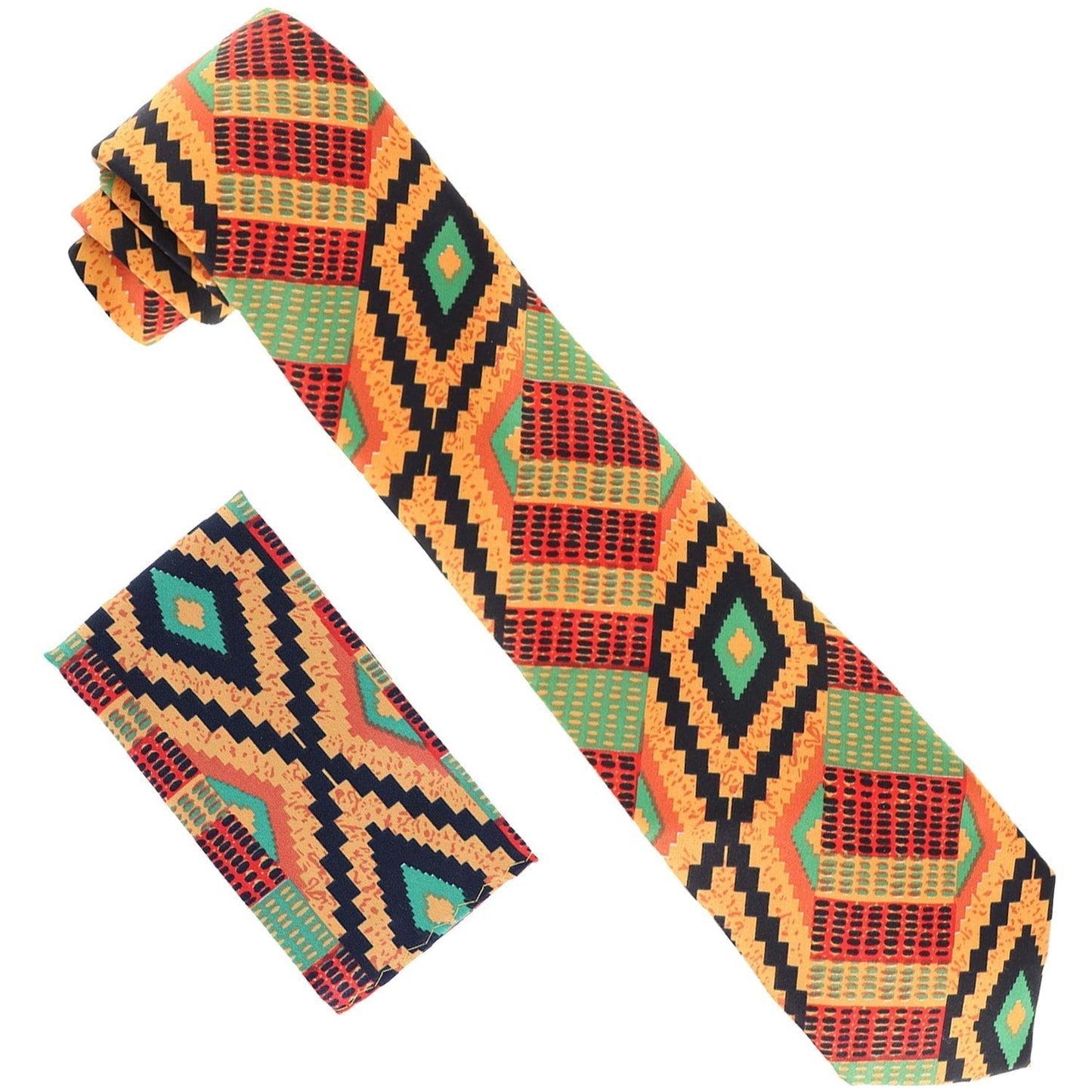 Vittorio Farina Kente Necktie & Pocket Square