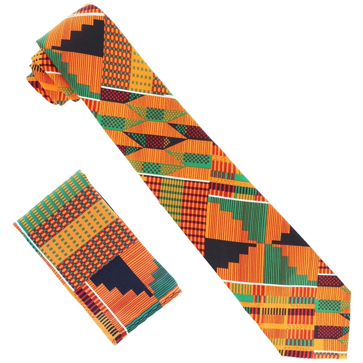 Vittorio Farina Kente Necktie & Pocket Square