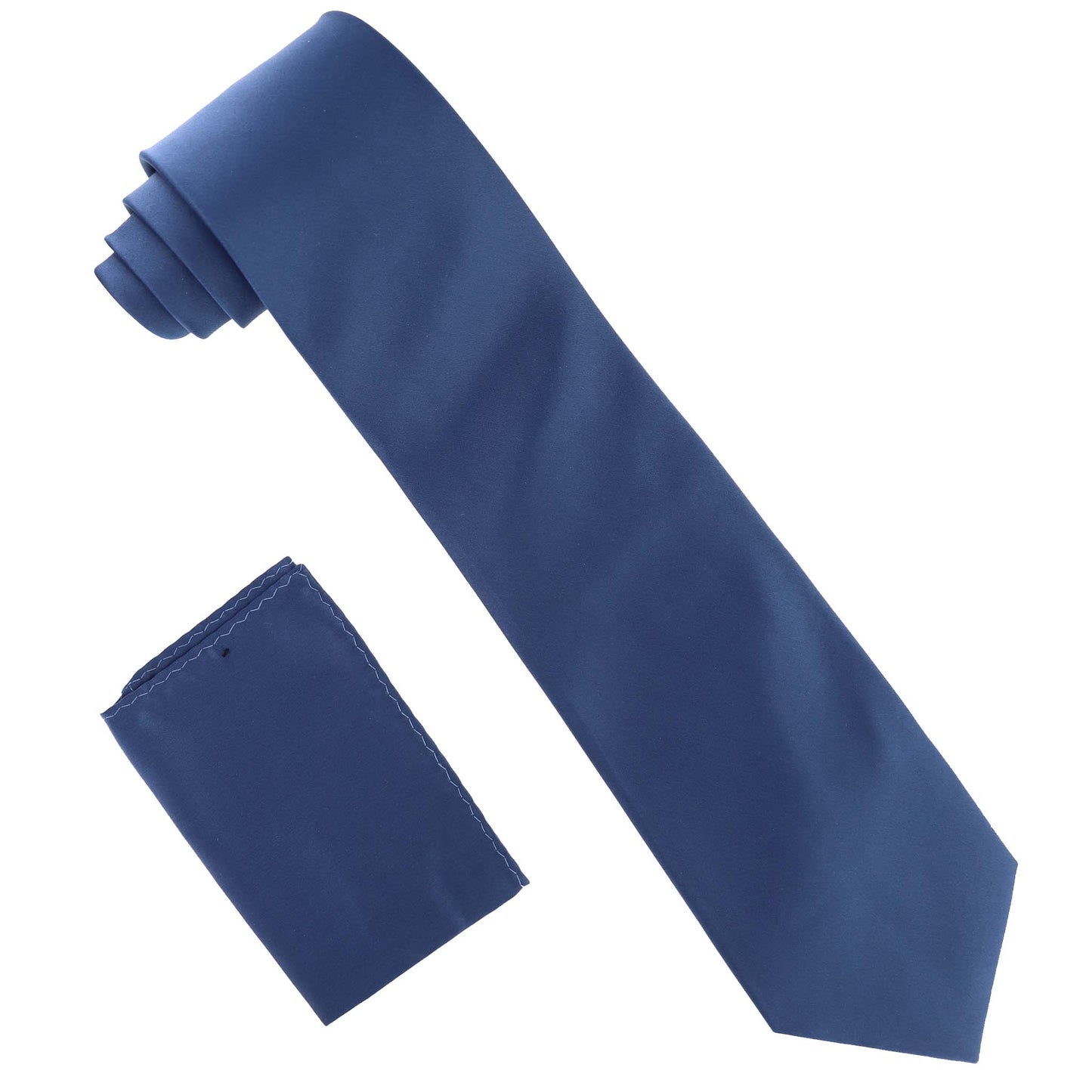 Vittorio Farina Solid Satin Necktie & Pocket Square