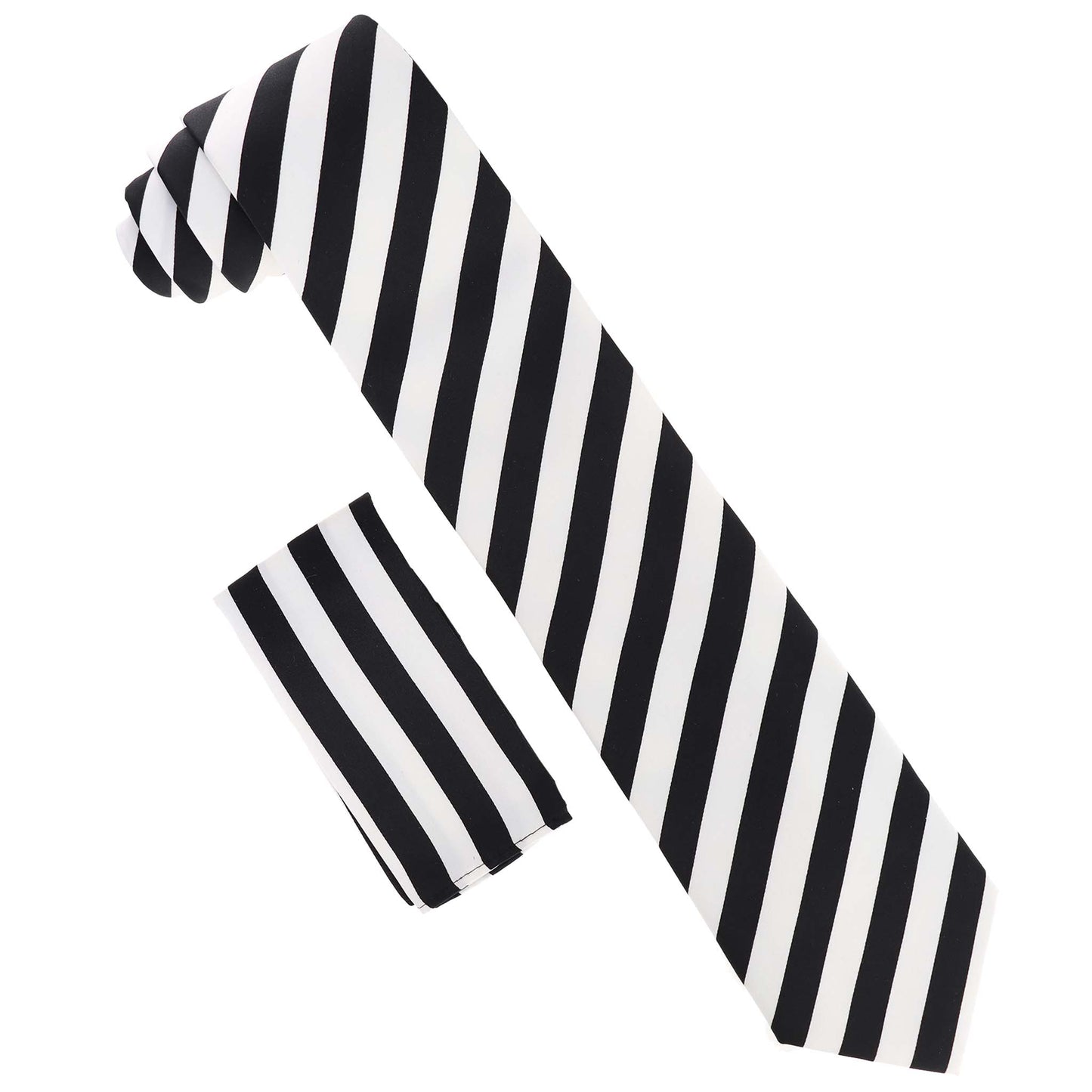 Vittorio Farina Striped Necktie & Pocket Square