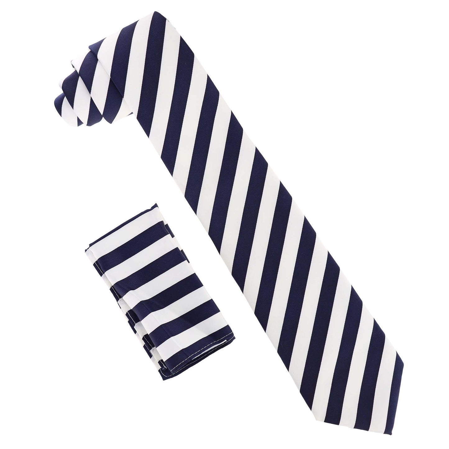 Vittorio Farina Striped Necktie & Pocket Square