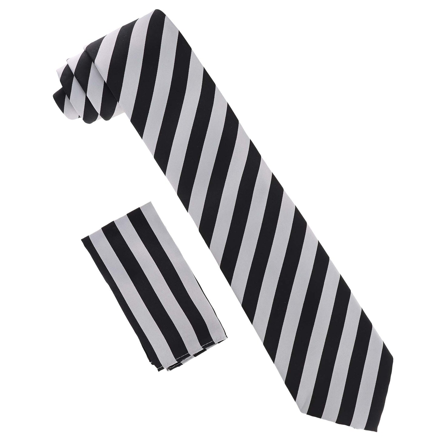 Vittorio Farina Striped Necktie & Pocket Square