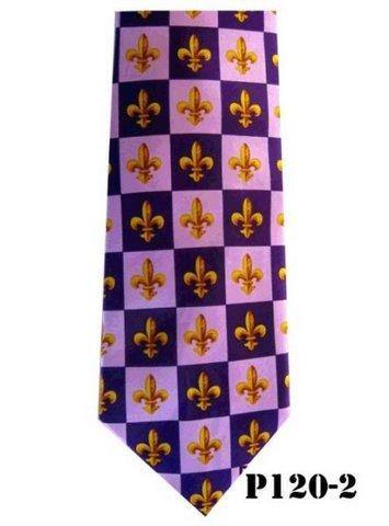 Vittorio Farina Fleur de Fleur de Lis Designer Satin Necktie & Pocket Square