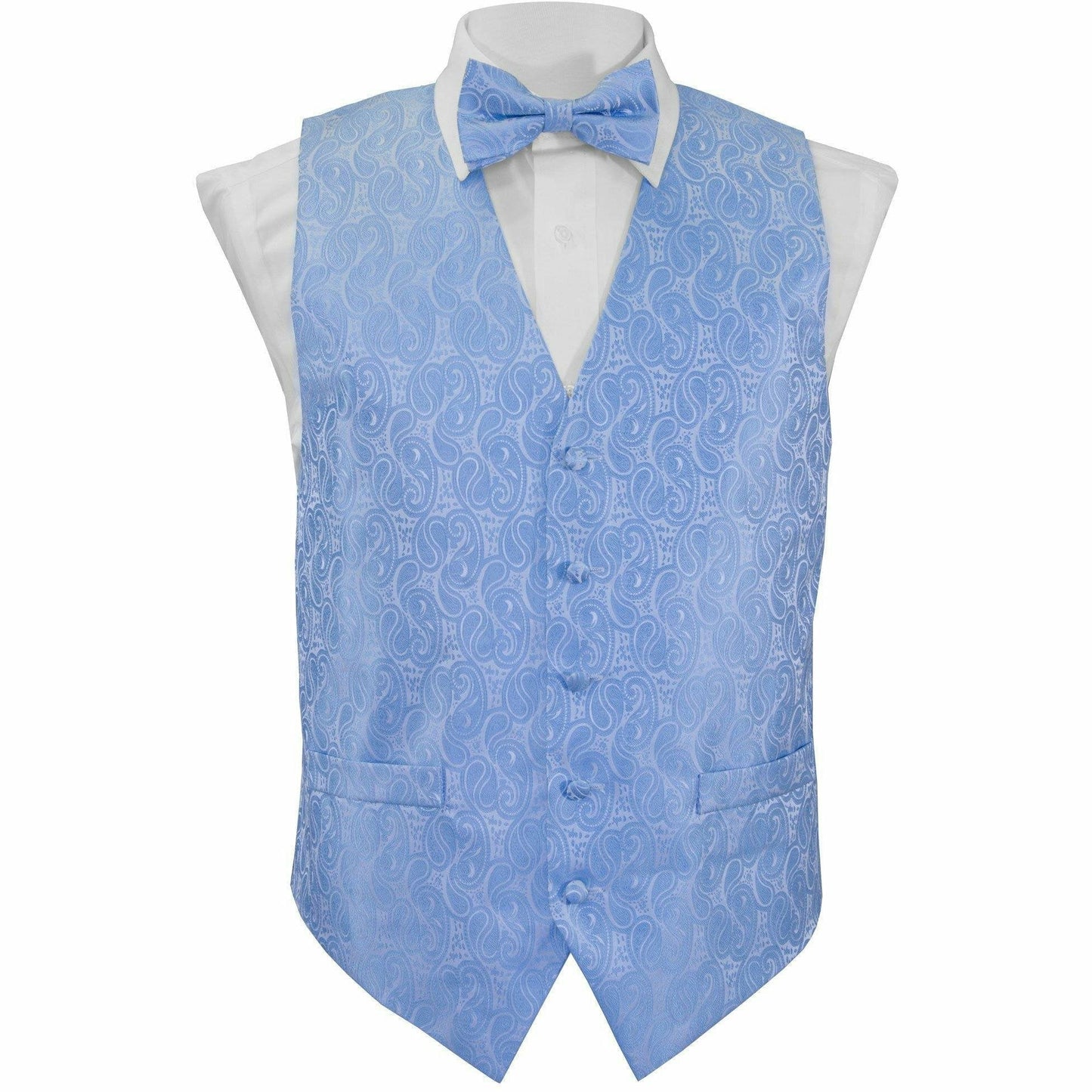 Vittorio Farina Paisley Vest Set (White Back) Var. 01 (Aqua-Mint)