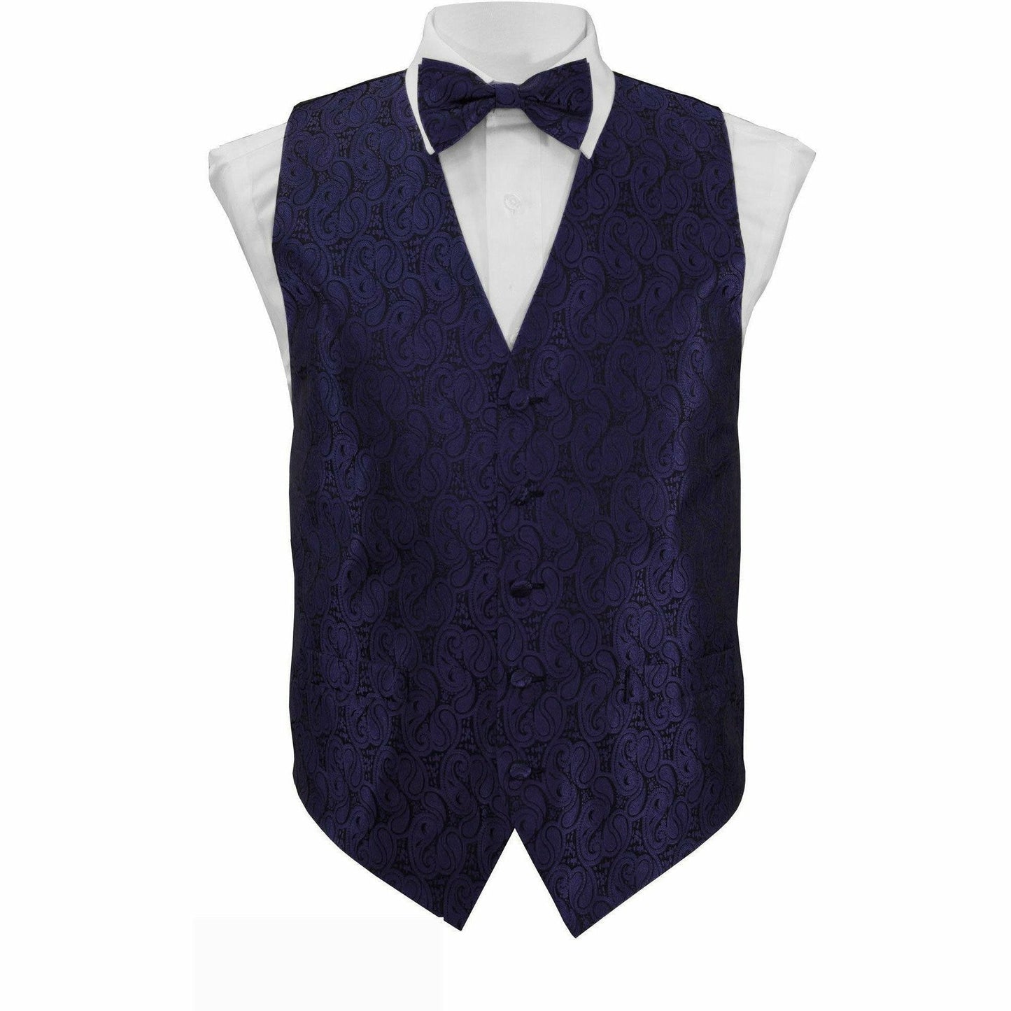 Vittorio Farina Paisley Vest Set (Black Back) Var. 01 (Black-Plum)