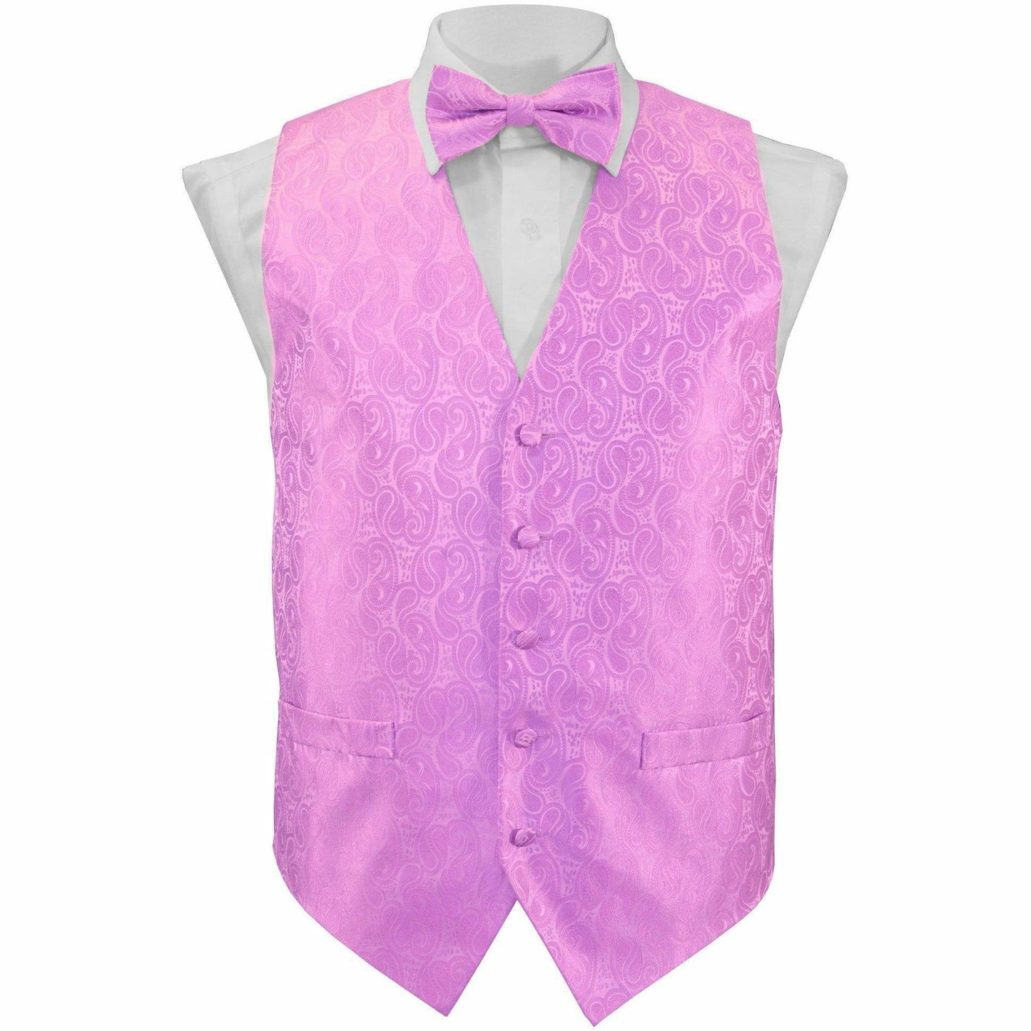 Vittorio Farina Paisley Vest Set (White Back) Var. 02 (Pink-Yellow)