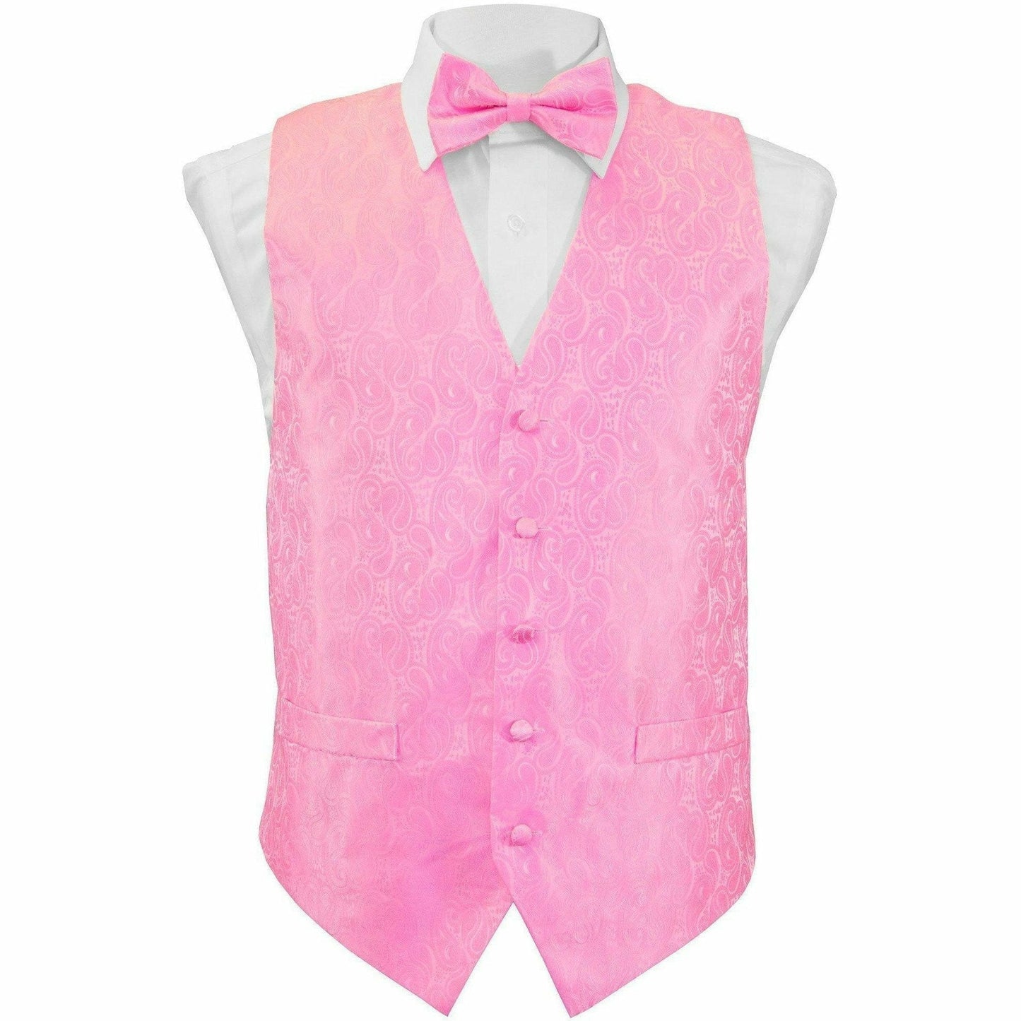 Vittorio Farina Paisley Vest Set (White Back) Var. 02 (Pink-Yellow)