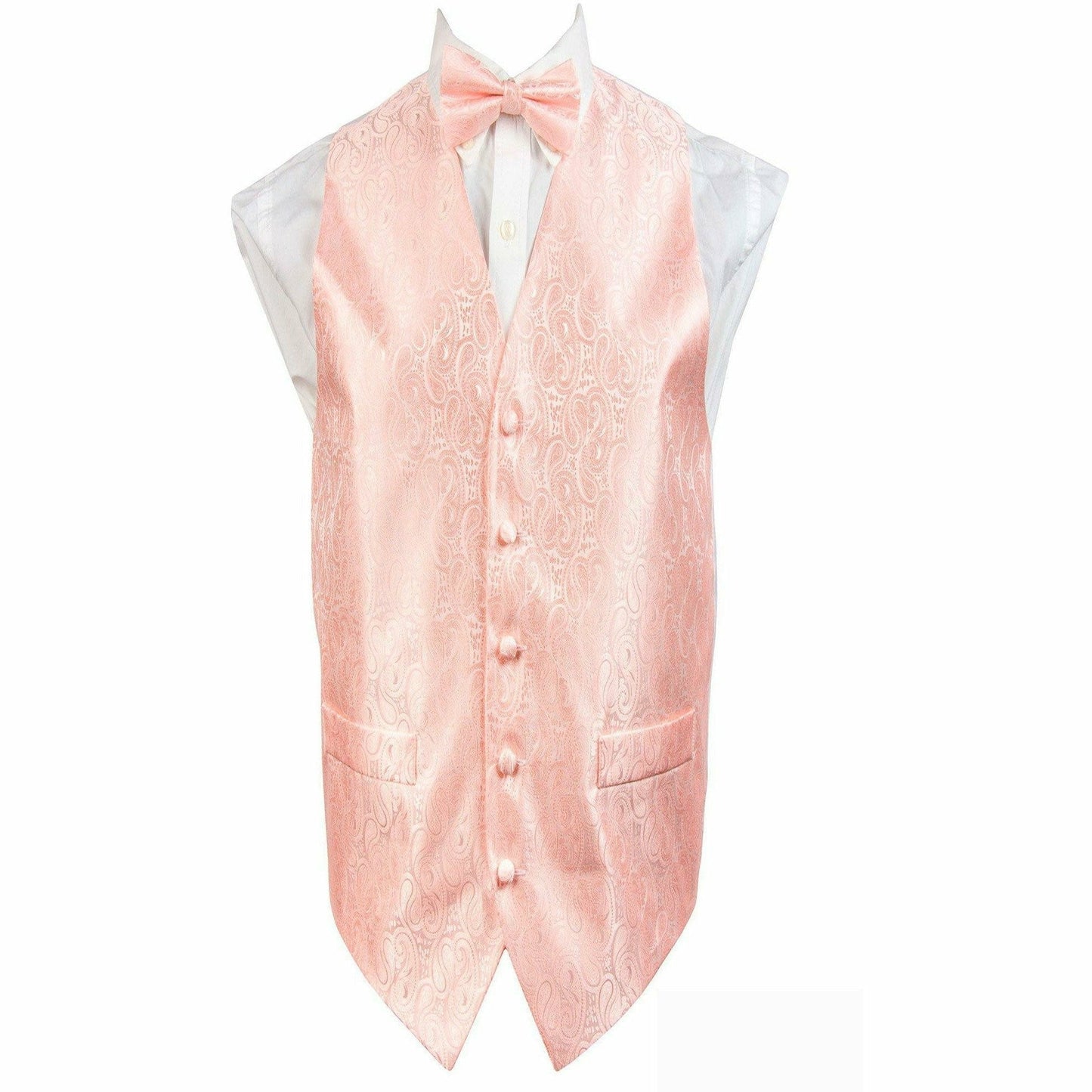 Vittorio Farina Paisley Vest Set (White Back) Var. 02 (Pink-Yellow)