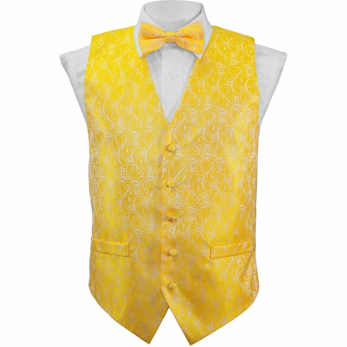 Vittorio Farina Paisley Vest Set (White Back) Var. 02 (Pink-Yellow)