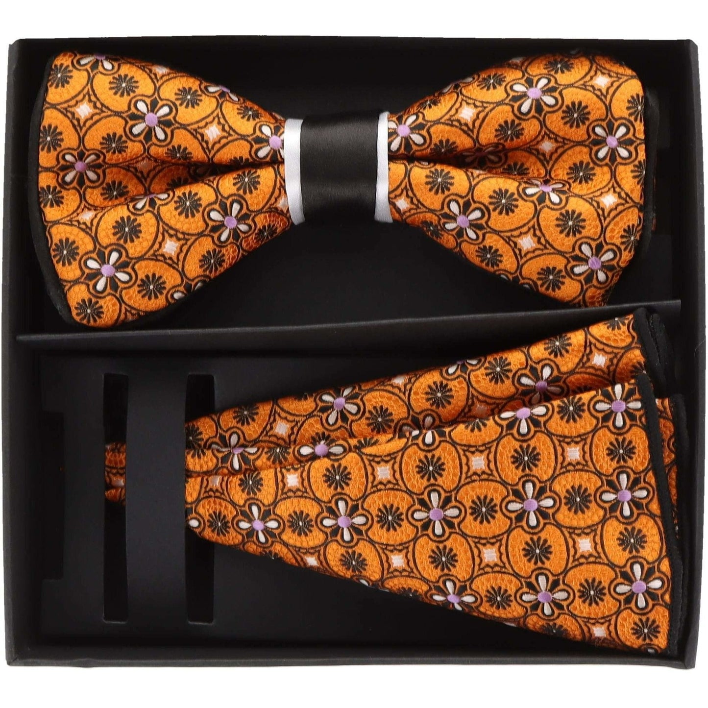 Vittorio Farina Piping Designer Bow Tie & Round Pocket Square