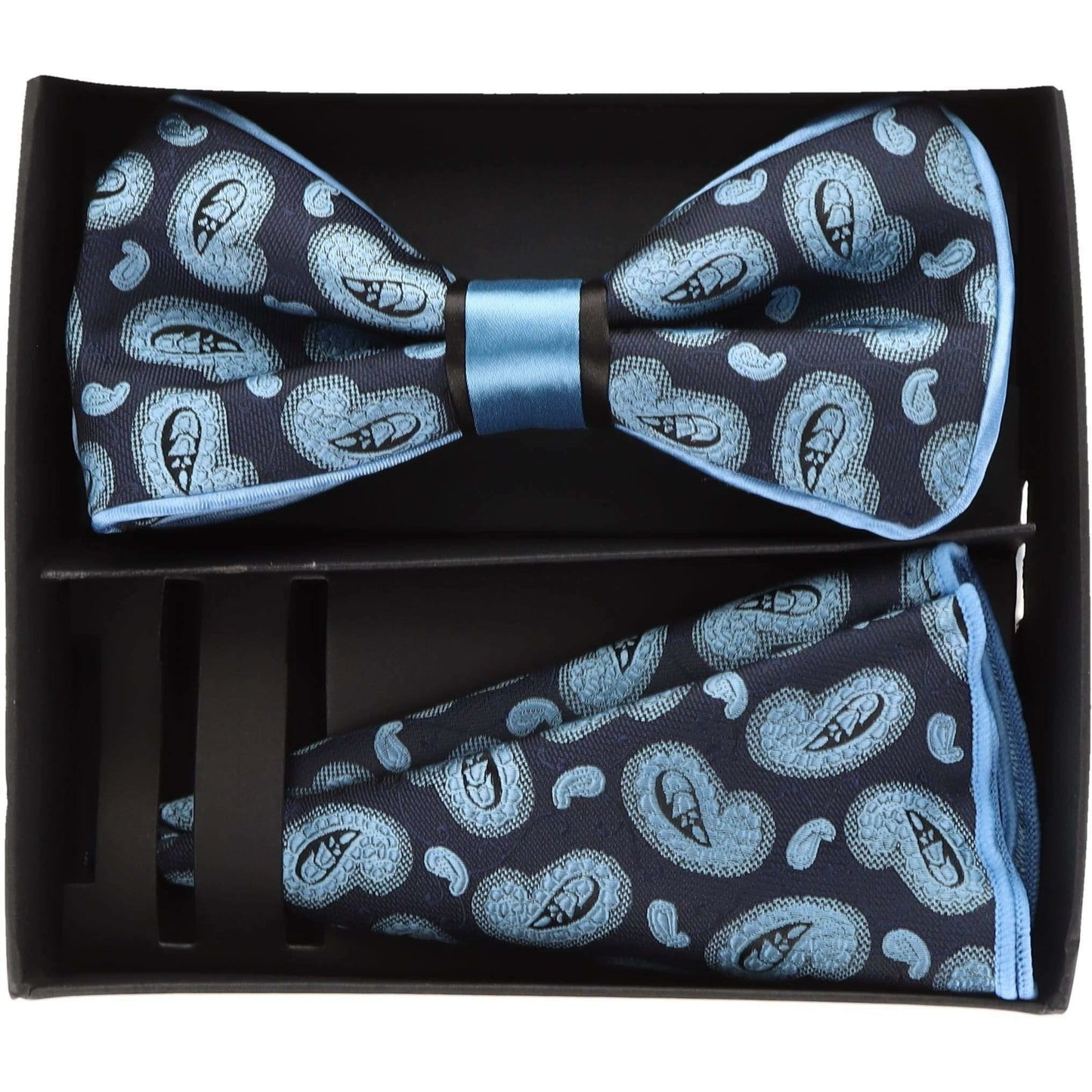 Vittorio Farina Piping Designer Bow Tie & Round Pocket Square