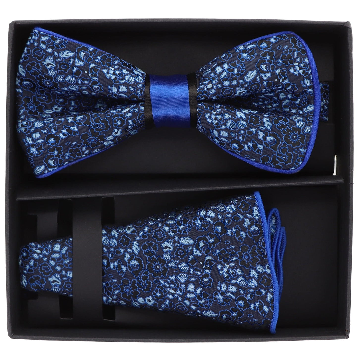 Vittorio Farina Piping Designer Bow Tie & Round Pocket Square