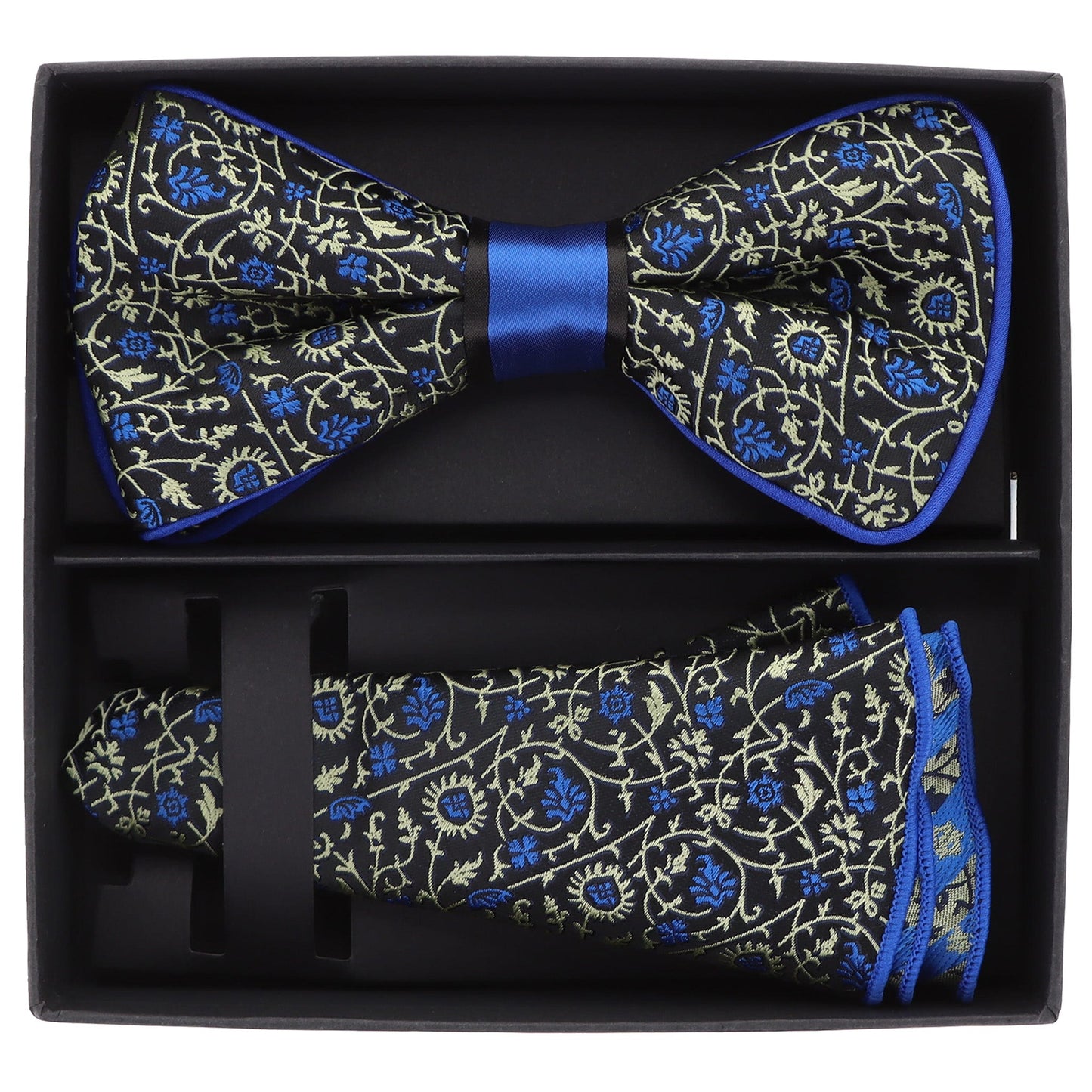 Vittorio Farina Piping Designer Bow Tie & Round Pocket Square