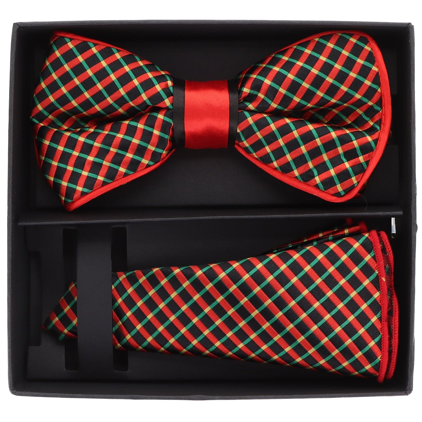 Vittorio Farina Piping Designer Bow Tie & Round Pocket Square