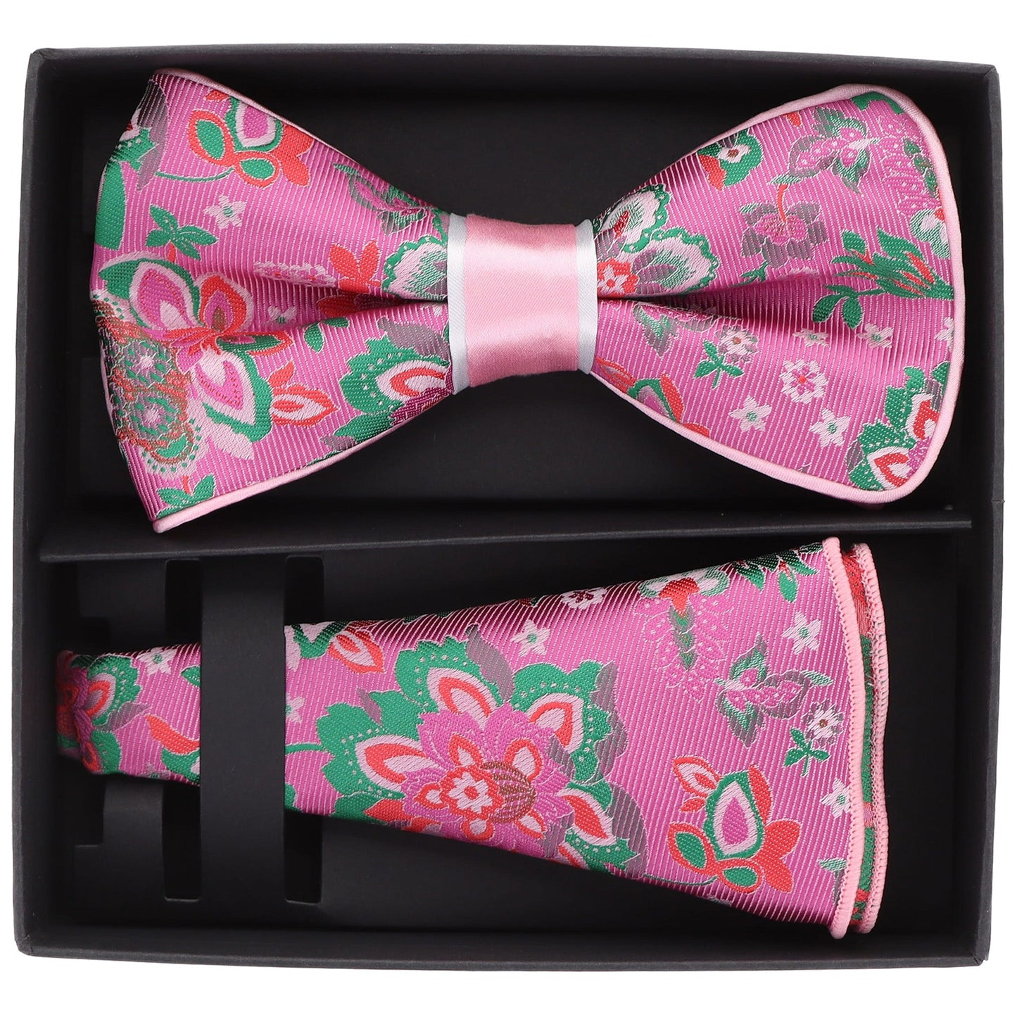 Vittorio Farina Piping Designer Bow Tie & Round Pocket Square