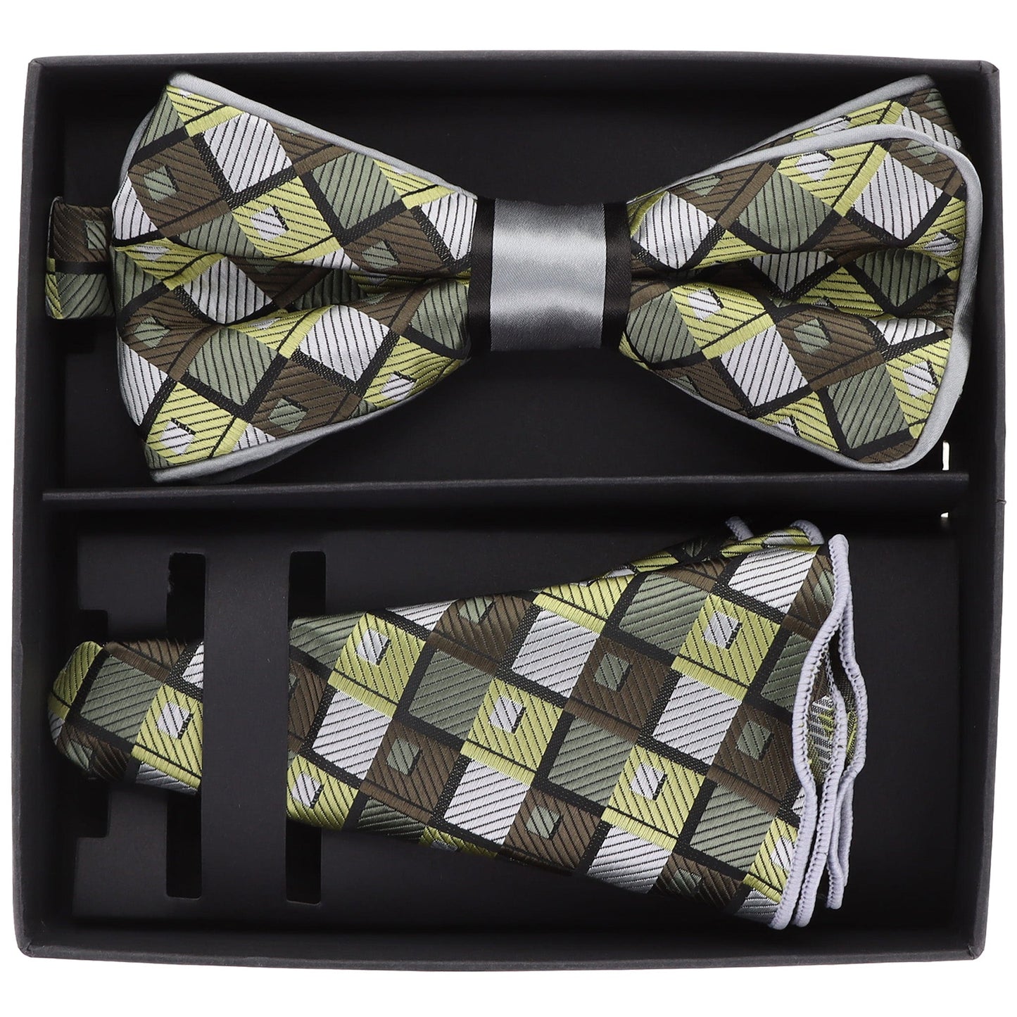 Vittorio Farina Piping Designer Bow Tie & Round Pocket Square