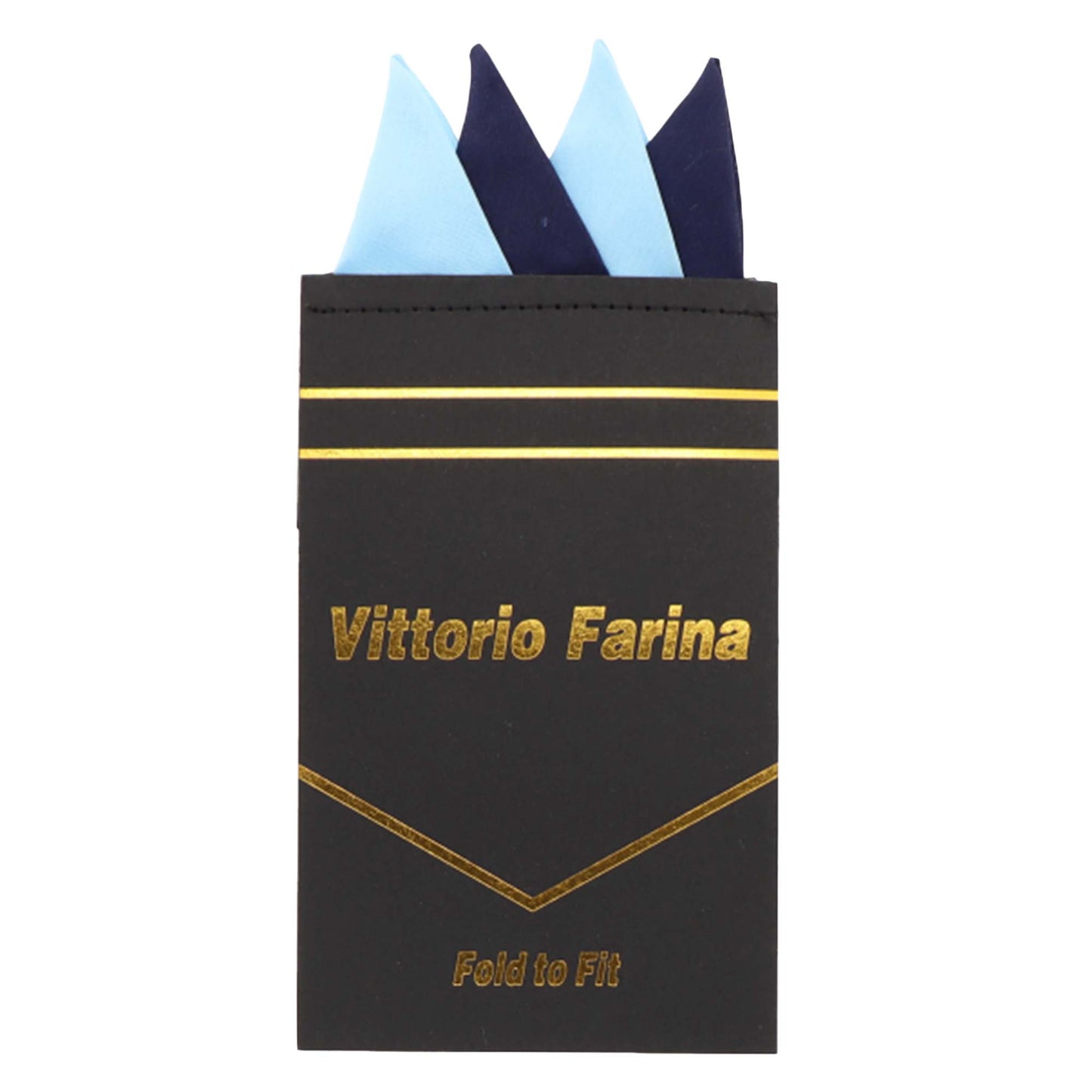 Vittorio Farina Pre-Folded Pocket Square (Two-Tone)