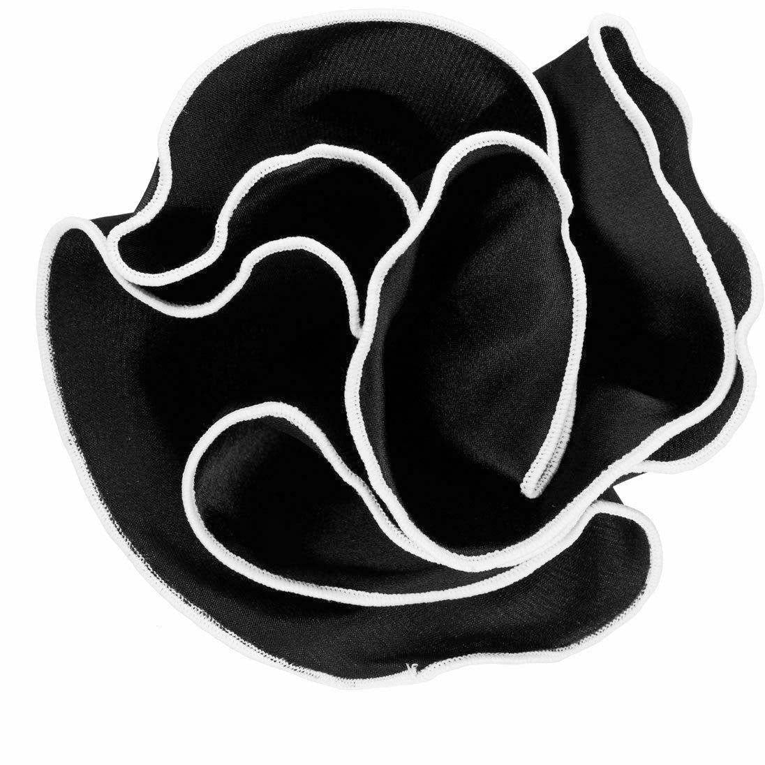 Vittorio Farina Round Pocket Square with Embroidered Piping