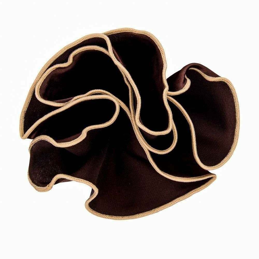 Vittorio Farina Round Pocket Square with Embroidered Piping