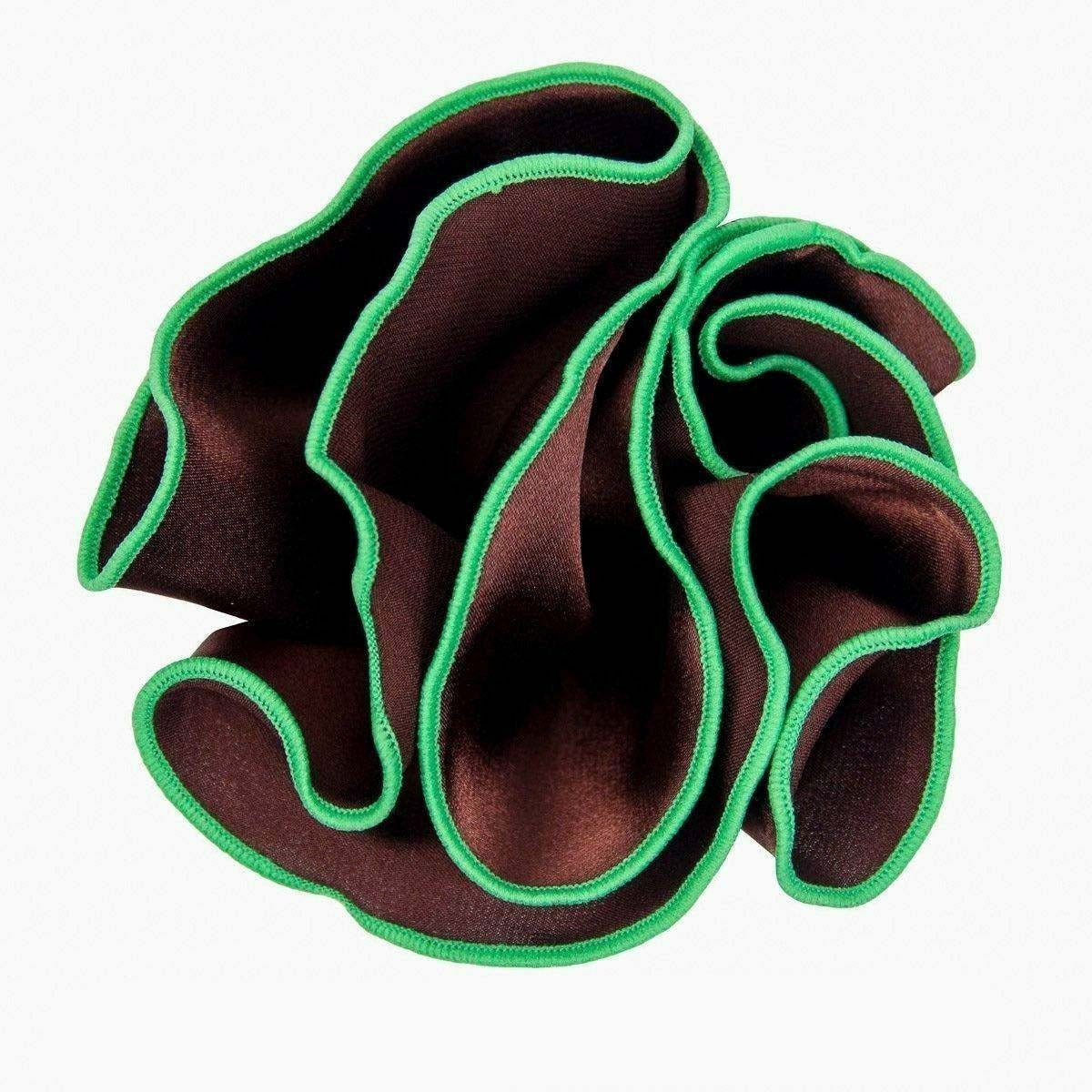 Vittorio Farina Round Pocket Square with Embroidered Piping