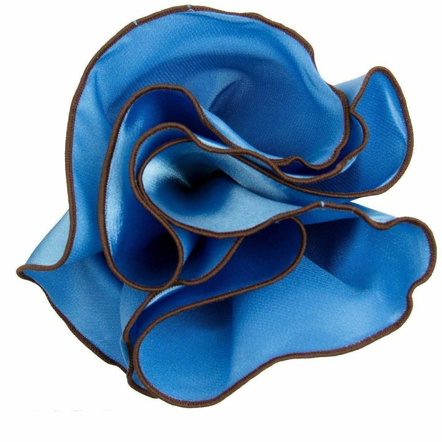 Vittorio Farina Round Pocket Square with Embroidered Piping