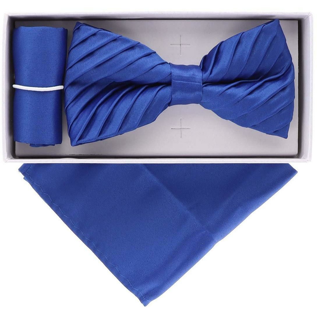 Vittorio Farina Pleated Bow Tie & Pocket Square