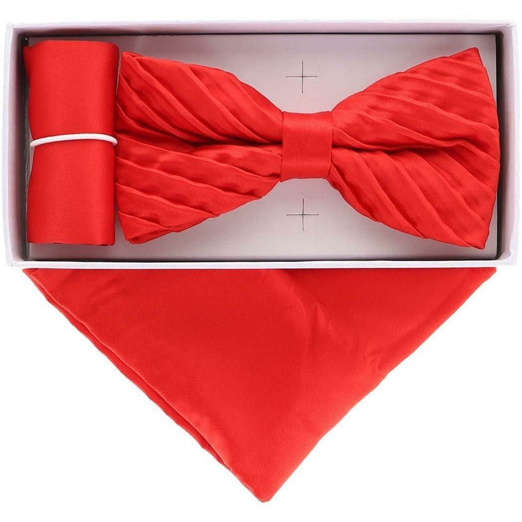 Vittorio Farina Pleated Bow Tie & Pocket Square