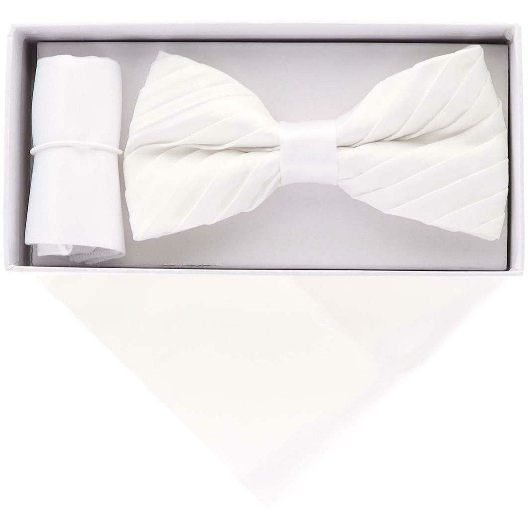 Vittorio Farina Pleated Bow Tie & Pocket Square