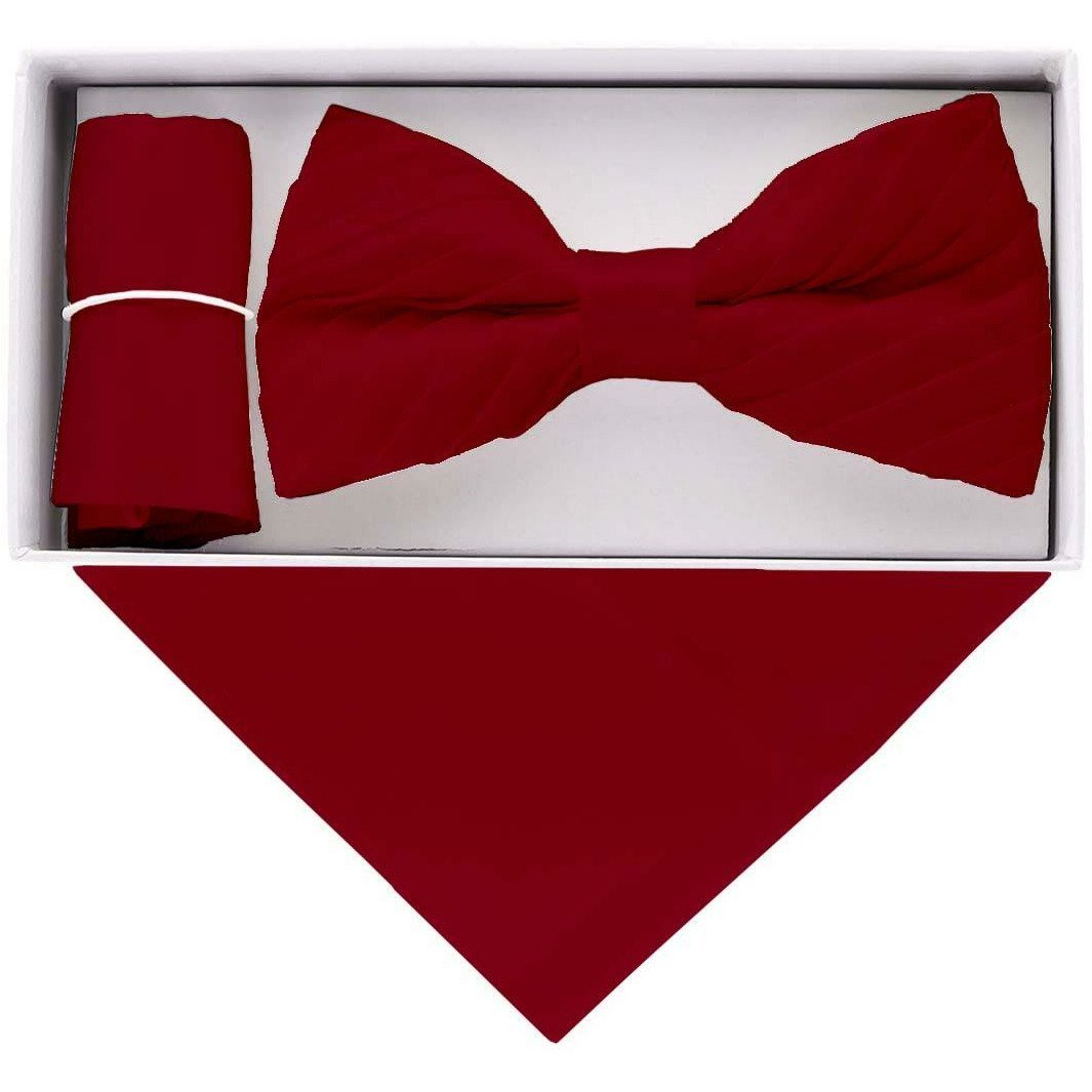 Vittorio Farina Pleated Bow Tie & Pocket Square