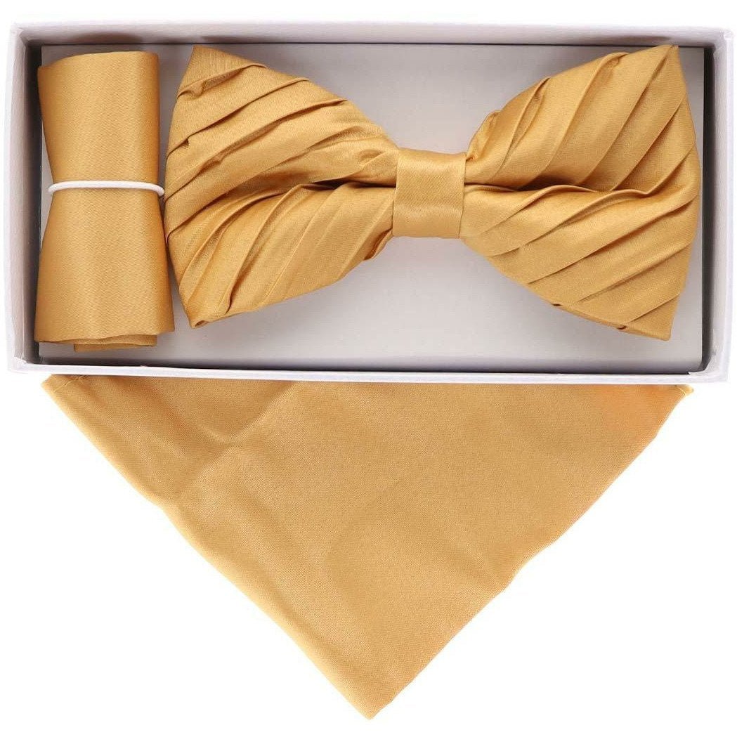 Vittorio Farina Pleated Bow Tie & Pocket Square