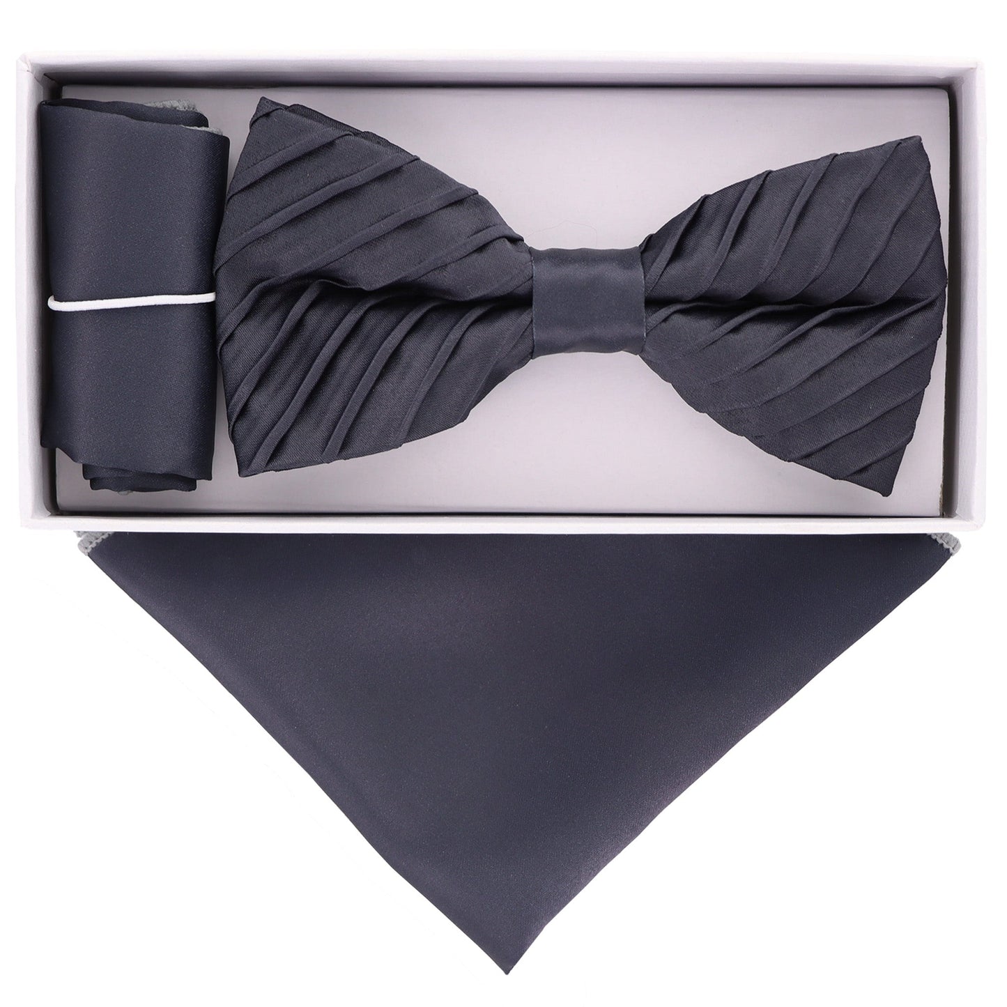 Vittorio Farina Pleated Bow Tie & Pocket Square