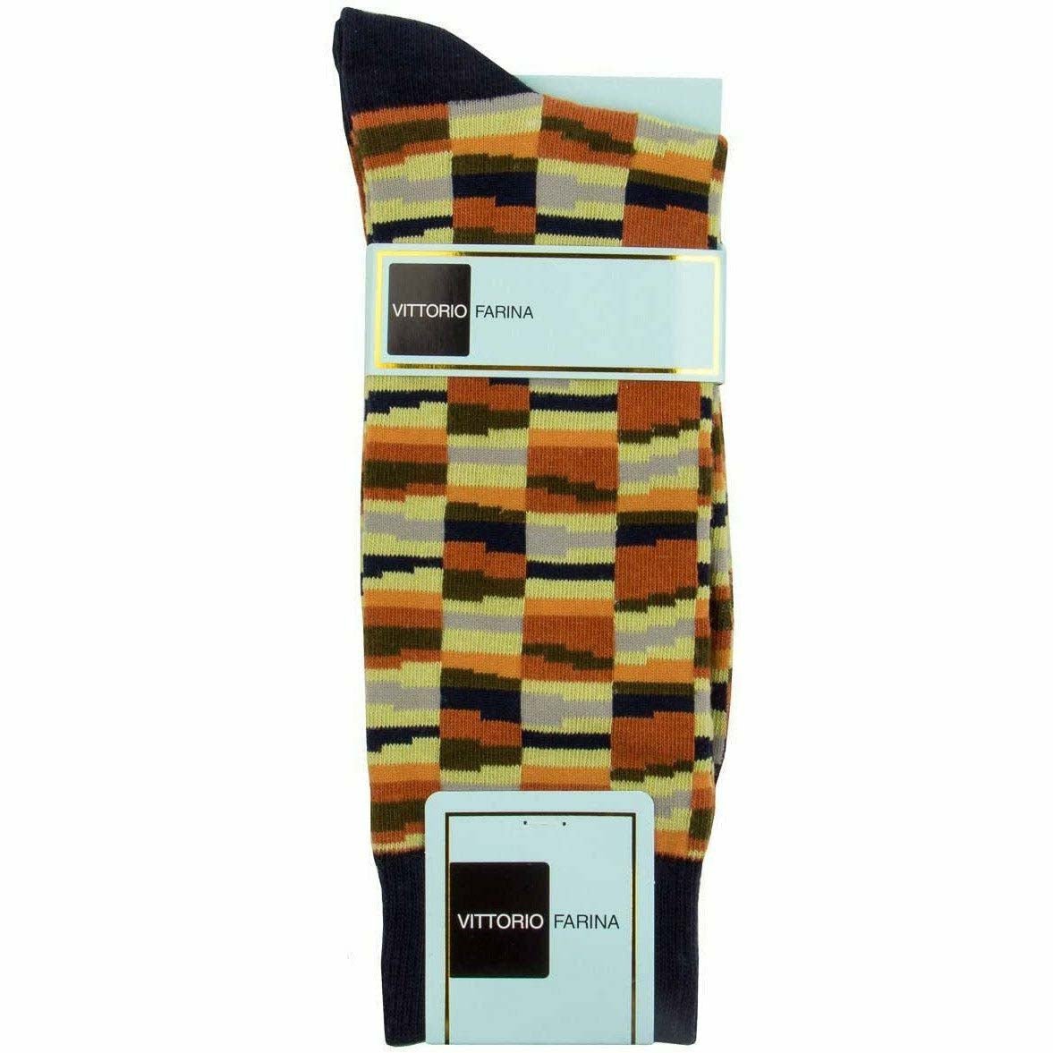 Vittorio Farina Men's Crazy Stripe Designer Dress Socks