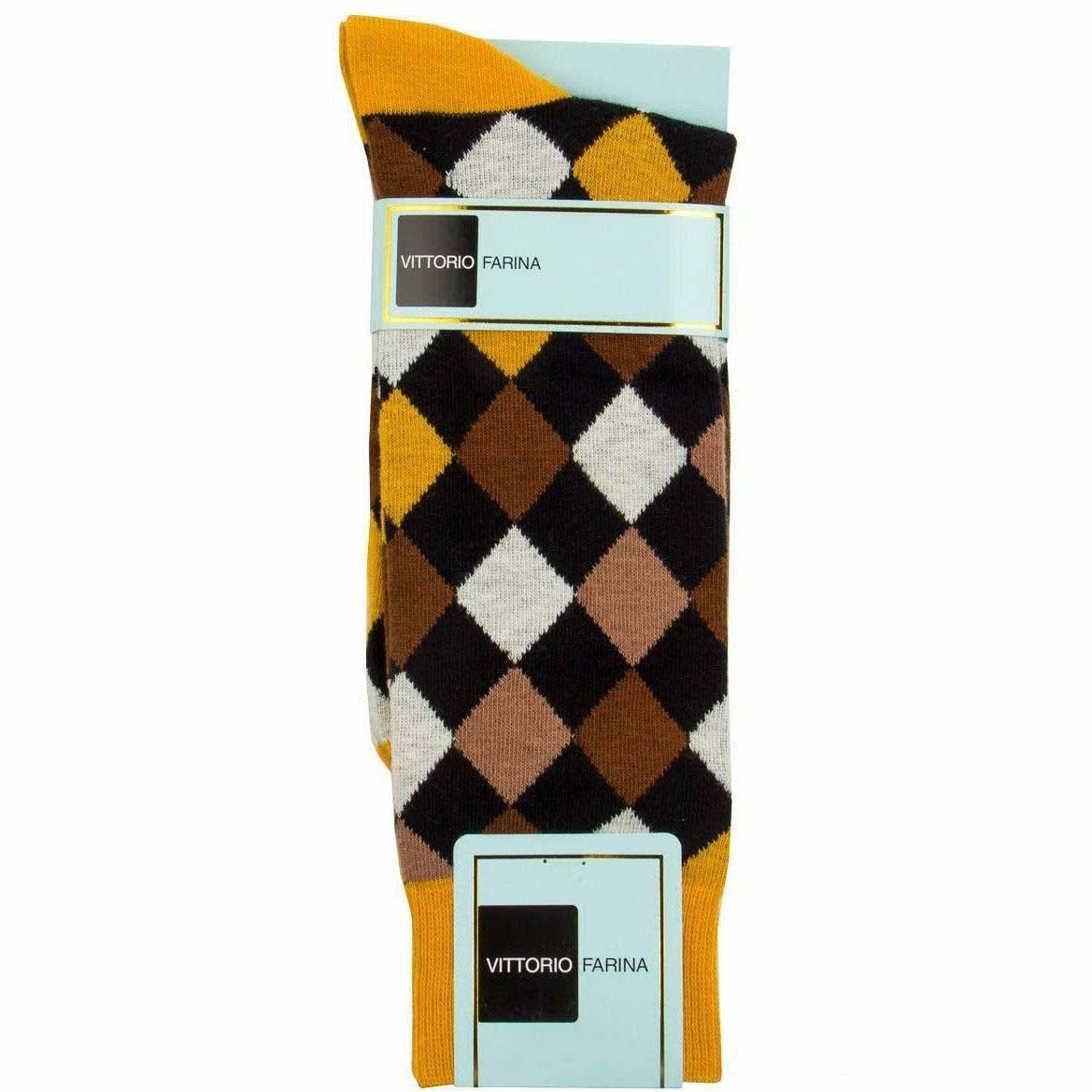 Vittorio Farina Men's Diamond Argyle Dress Socks