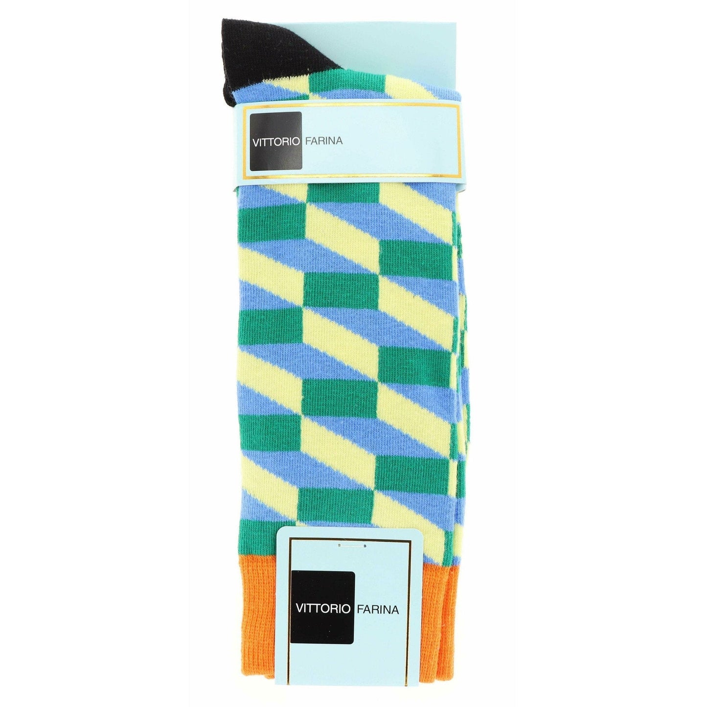 Vittorio Farina Men's Colorful Checker Dress  Socks