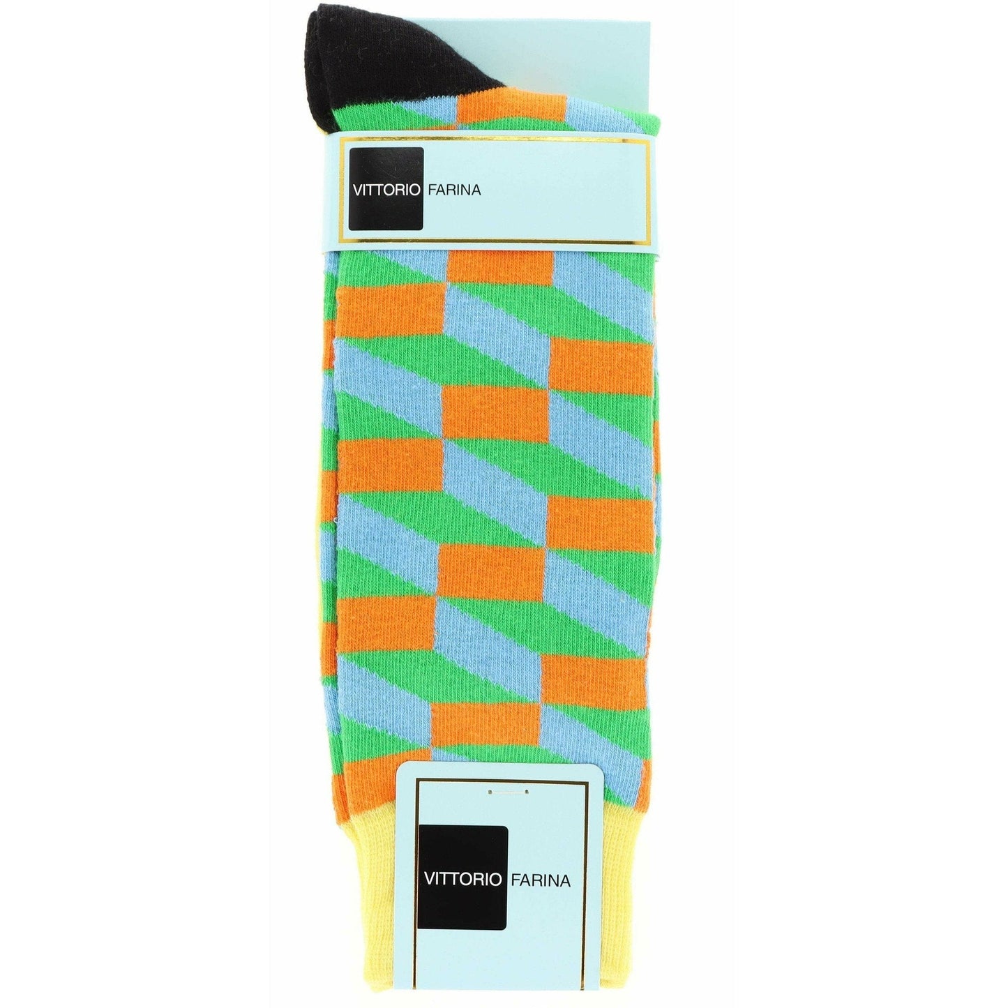 Vittorio Farina Men's Colorful Checker Dress  Socks